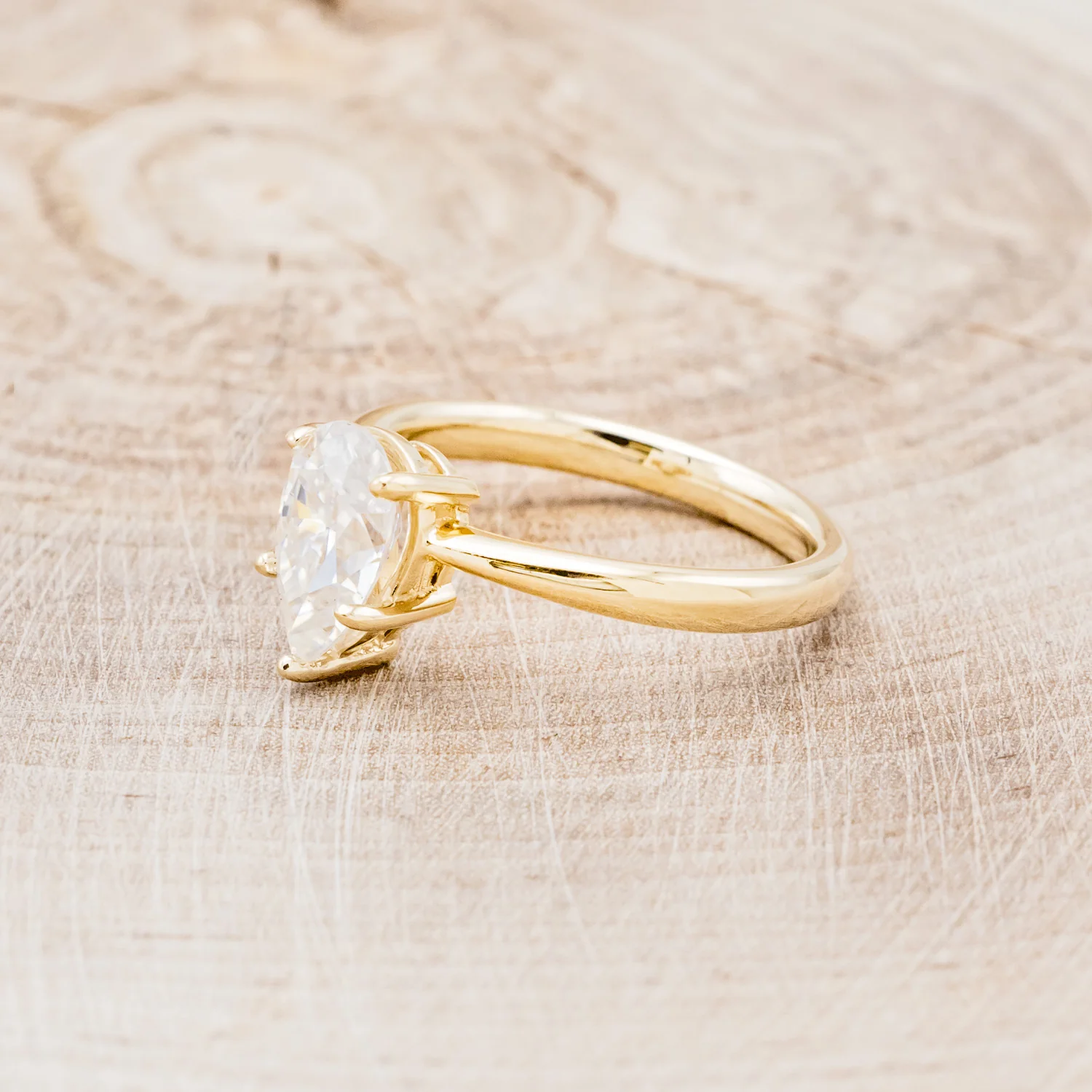 5 PRONG PEAR CUT MOISSANITE SOLITAIRE ENGAGEMENT RING - Image 3