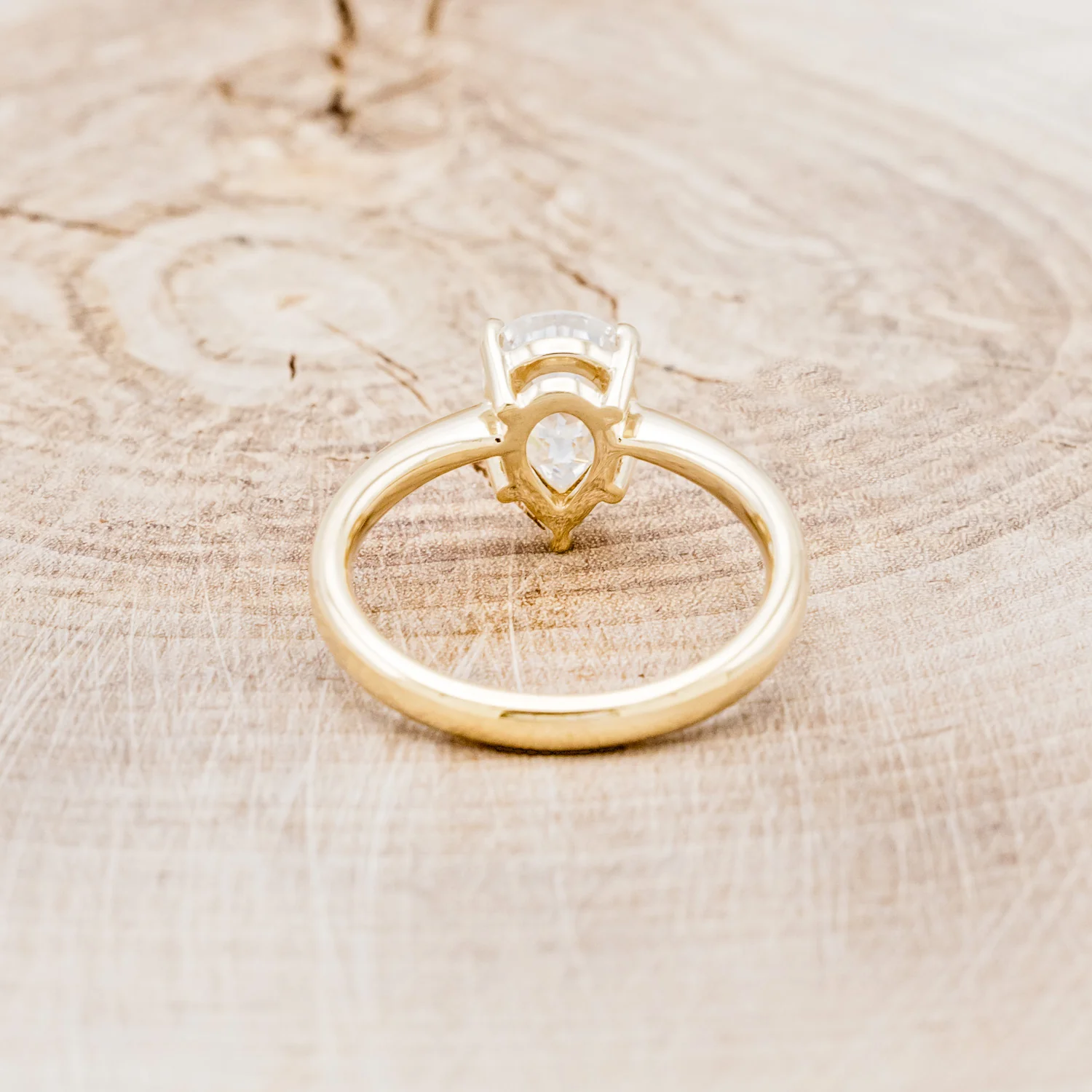 5 PRONG PEAR CUT MOISSANITE SOLITAIRE ENGAGEMENT RING - Image 5