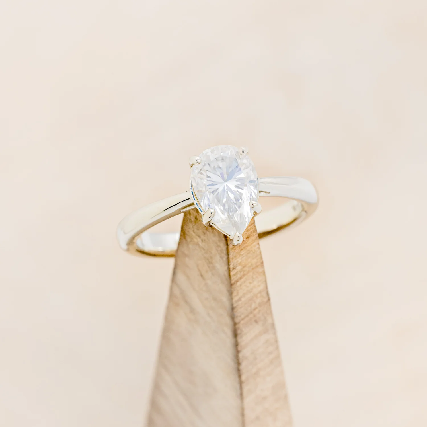 5 PRONG PEAR CUT MOISSANITE SOLITAIRE ENGAGEMENT RING - Image 7