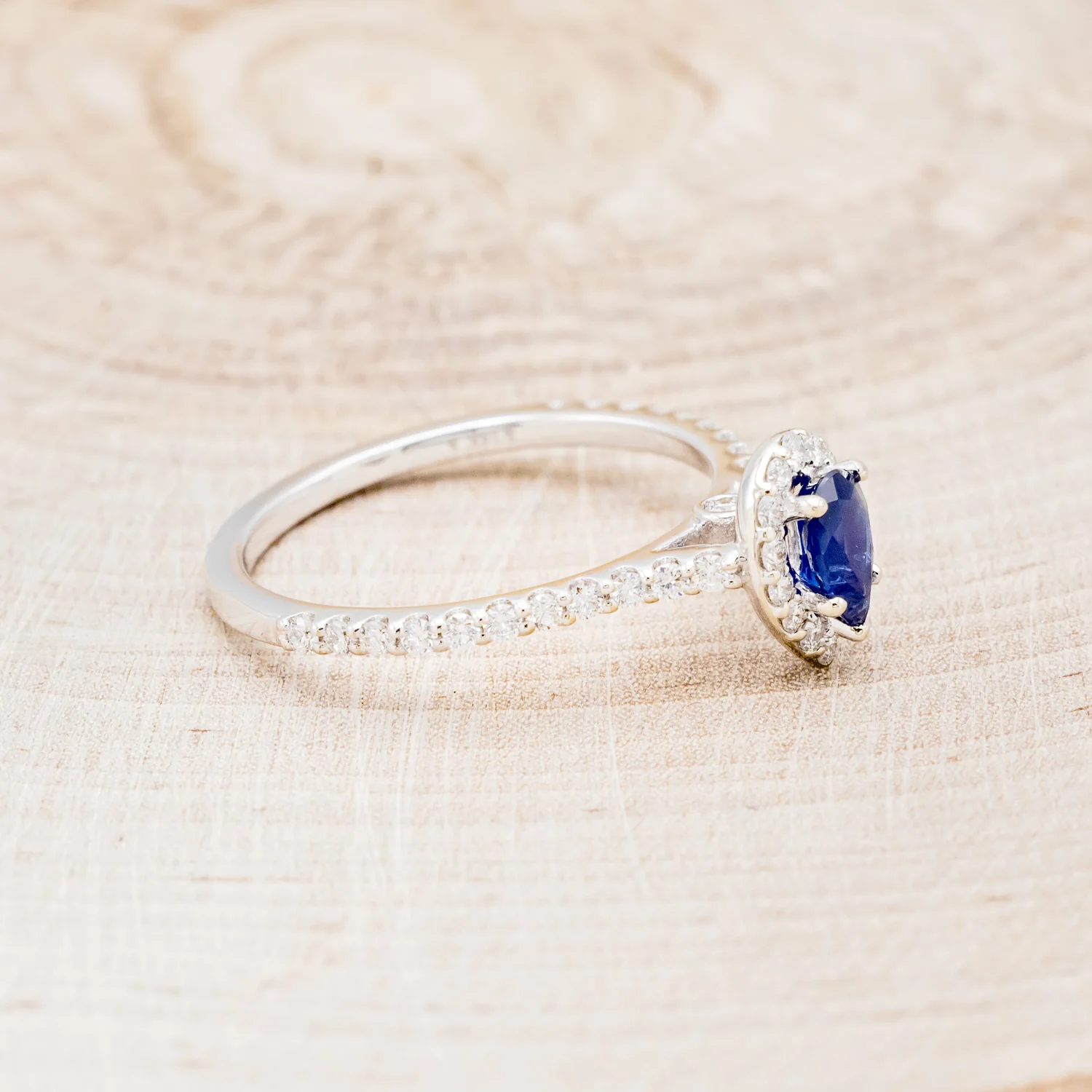 "AGNES" - ENGAGEMENT RING WITH DIAMOND HALO & ACCENTS - Image 15