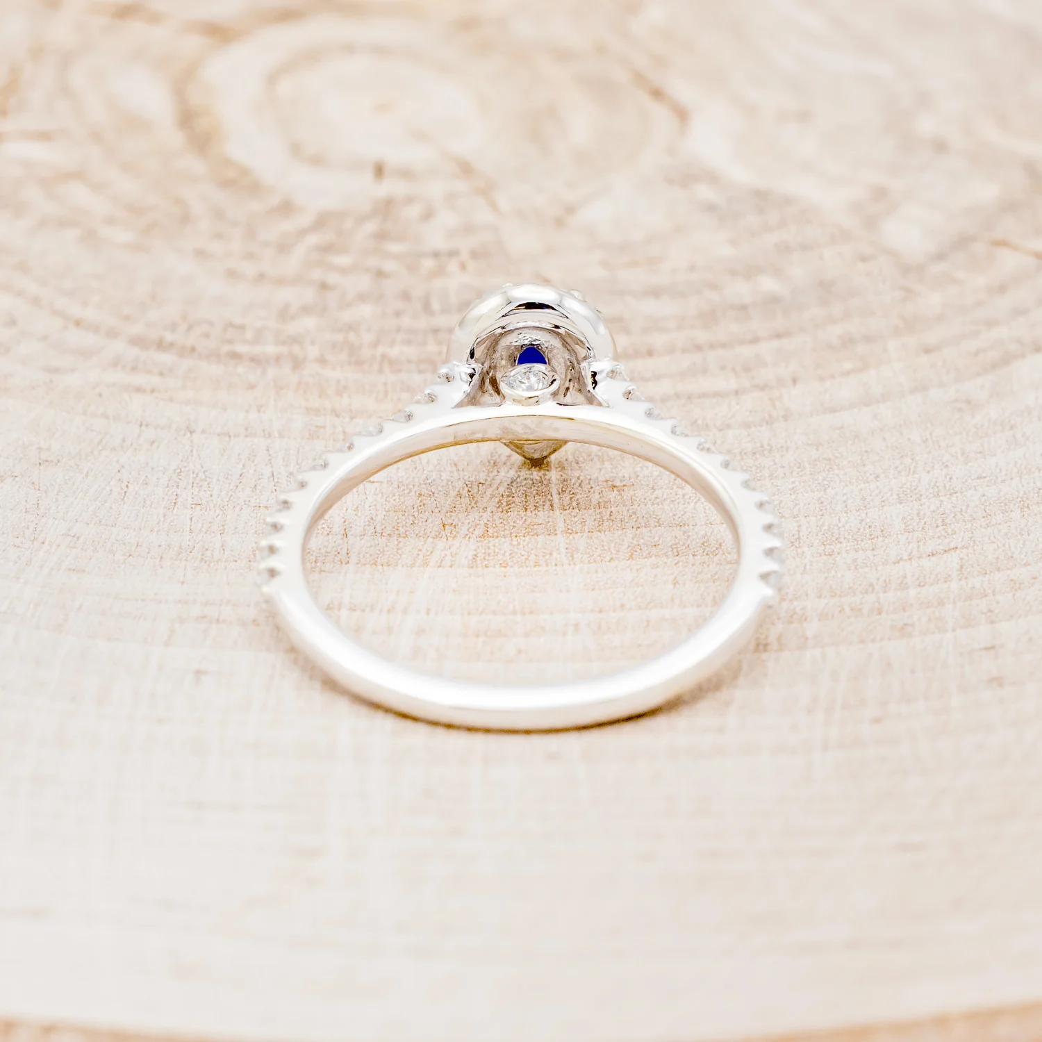 "AGNES" - ENGAGEMENT RING WITH DIAMOND HALO & ACCENTS - Image 18