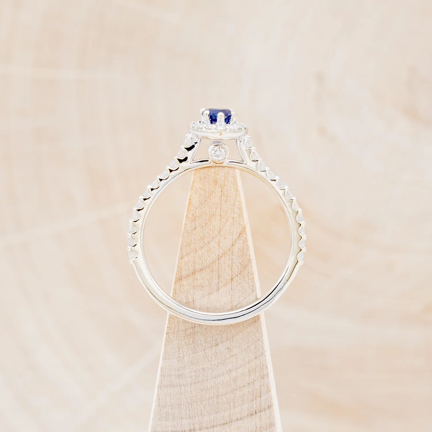 "AGNES" - ENGAGEMENT RING WITH DIAMOND HALO & ACCENTS - Image 19