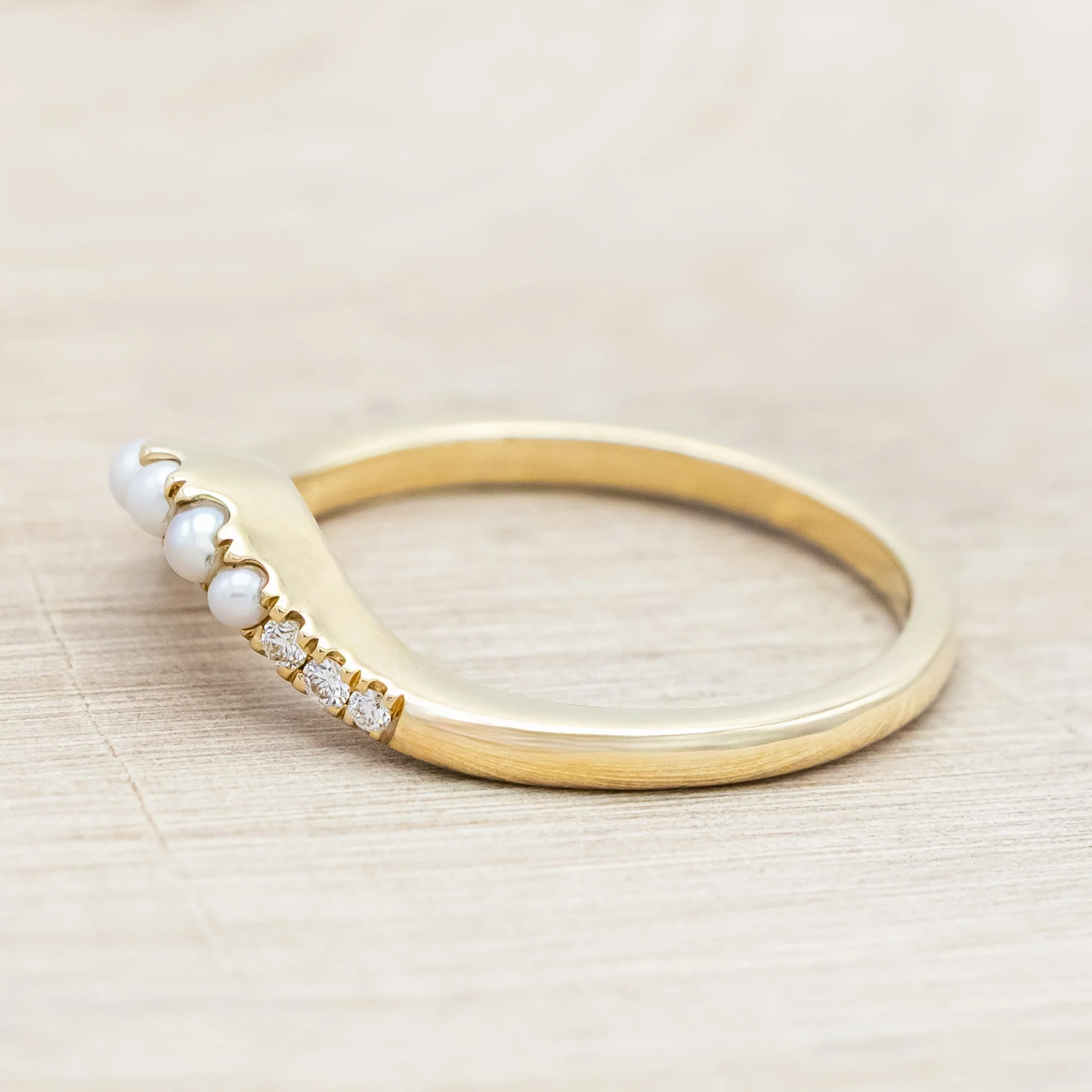 "ARABELLA" - 14K GOLD TRACER WITH PEARL & DIAMOND ACCENTS - Image 3
