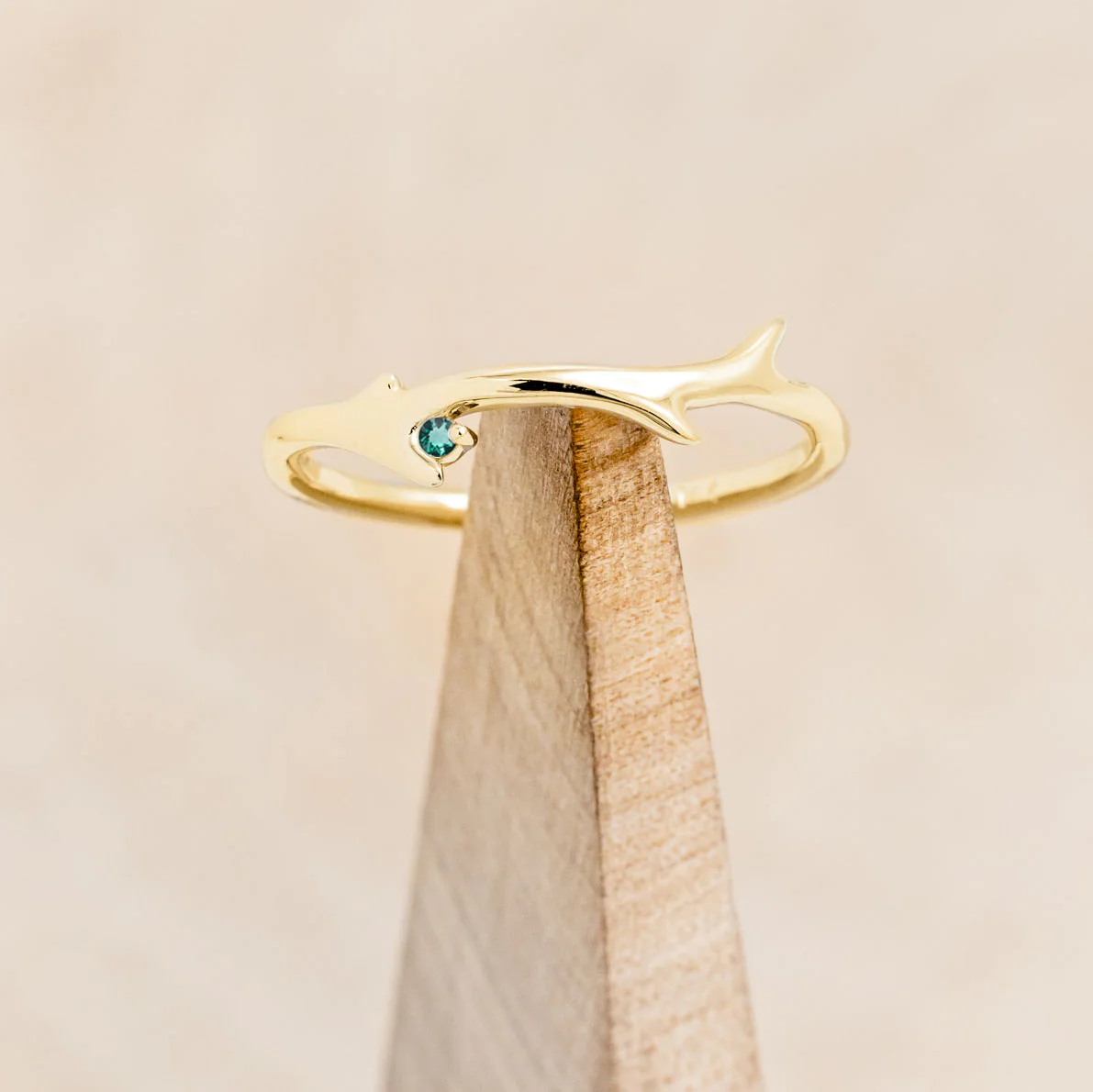 "ARTEMIS" STACKER - ANTLER-STYLE STACKING BAND WITH A BIRTHSTONE ACCENT - Image 14