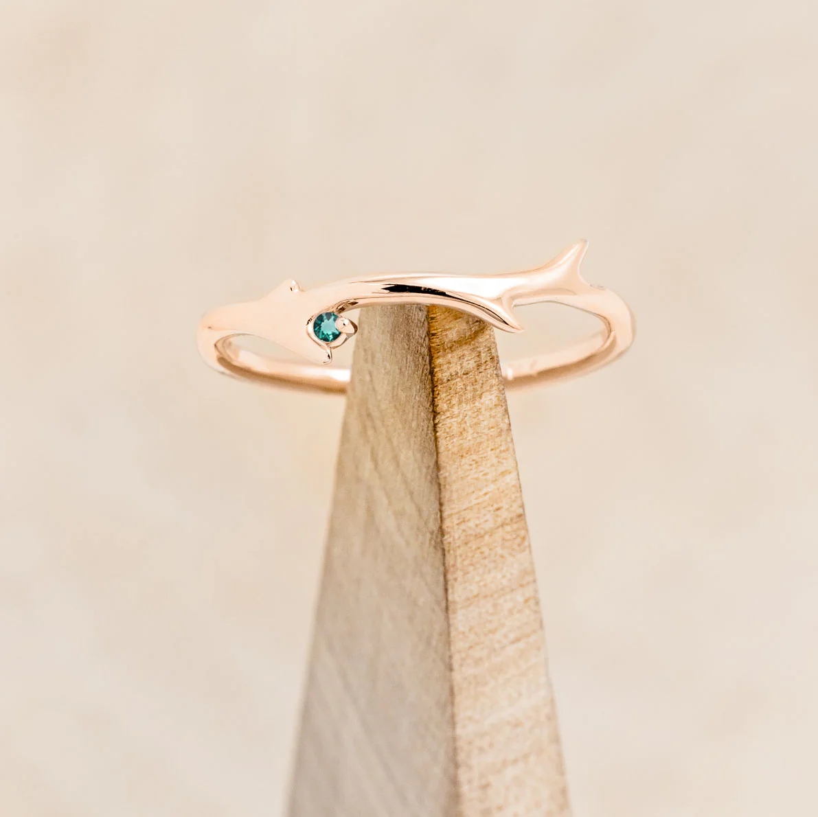 "ARTEMIS" STACKER - ANTLER-STYLE STACKING BAND WITH A BIRTHSTONE ACCENT - Image 15