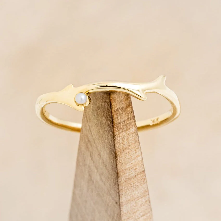 "ARTEMIS" STACKER - ANTLER-STYLE STACKING BAND WITH A BIRTHSTONE ACCENT - Image 16