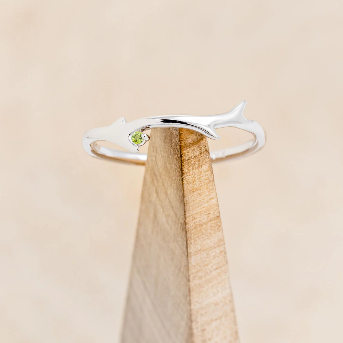 "ARTEMIS" STACKER - ANTLER-STYLE STACKING BAND WITH A BIRTHSTONE ACCENT - Image 22