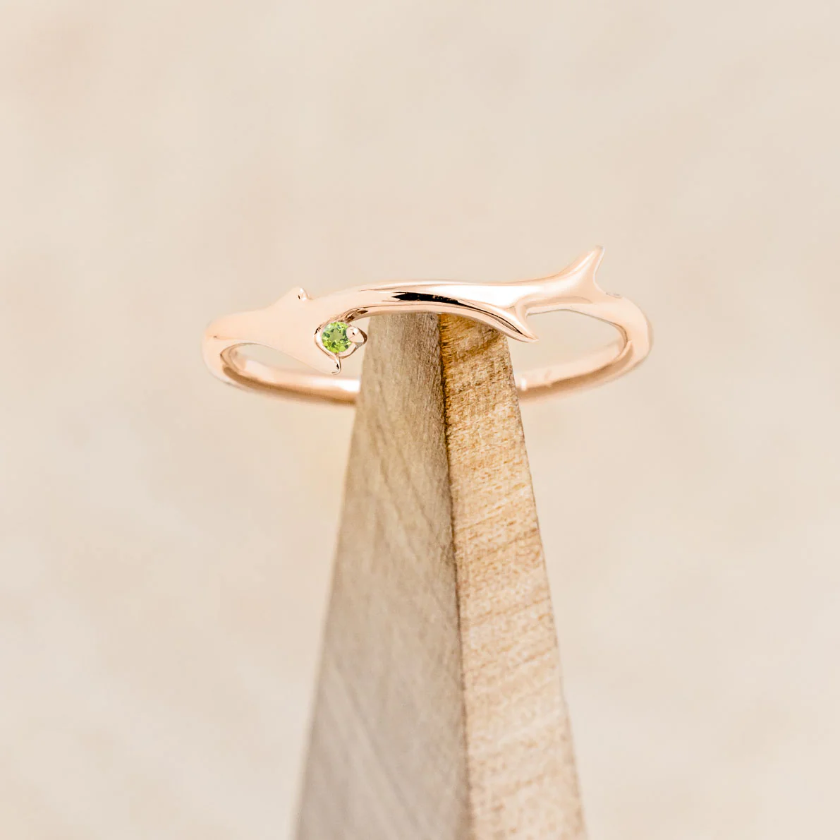 "ARTEMIS" STACKER - ANTLER-STYLE STACKING BAND WITH A BIRTHSTONE ACCENT - Image 24