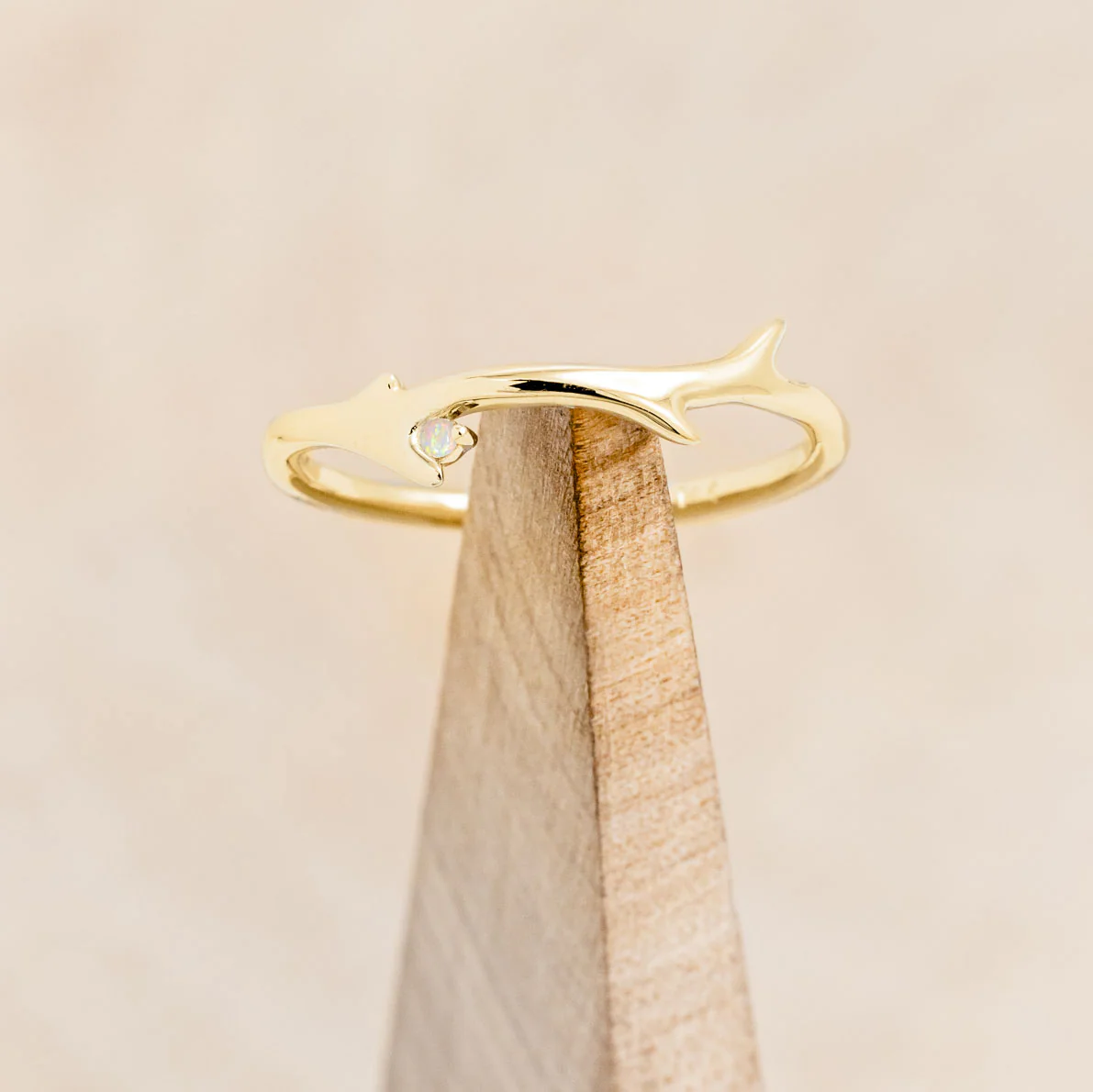 "ARTEMIS" STACKER - ANTLER-STYLE STACKING BAND WITH A BIRTHSTONE ACCENT - Image 29