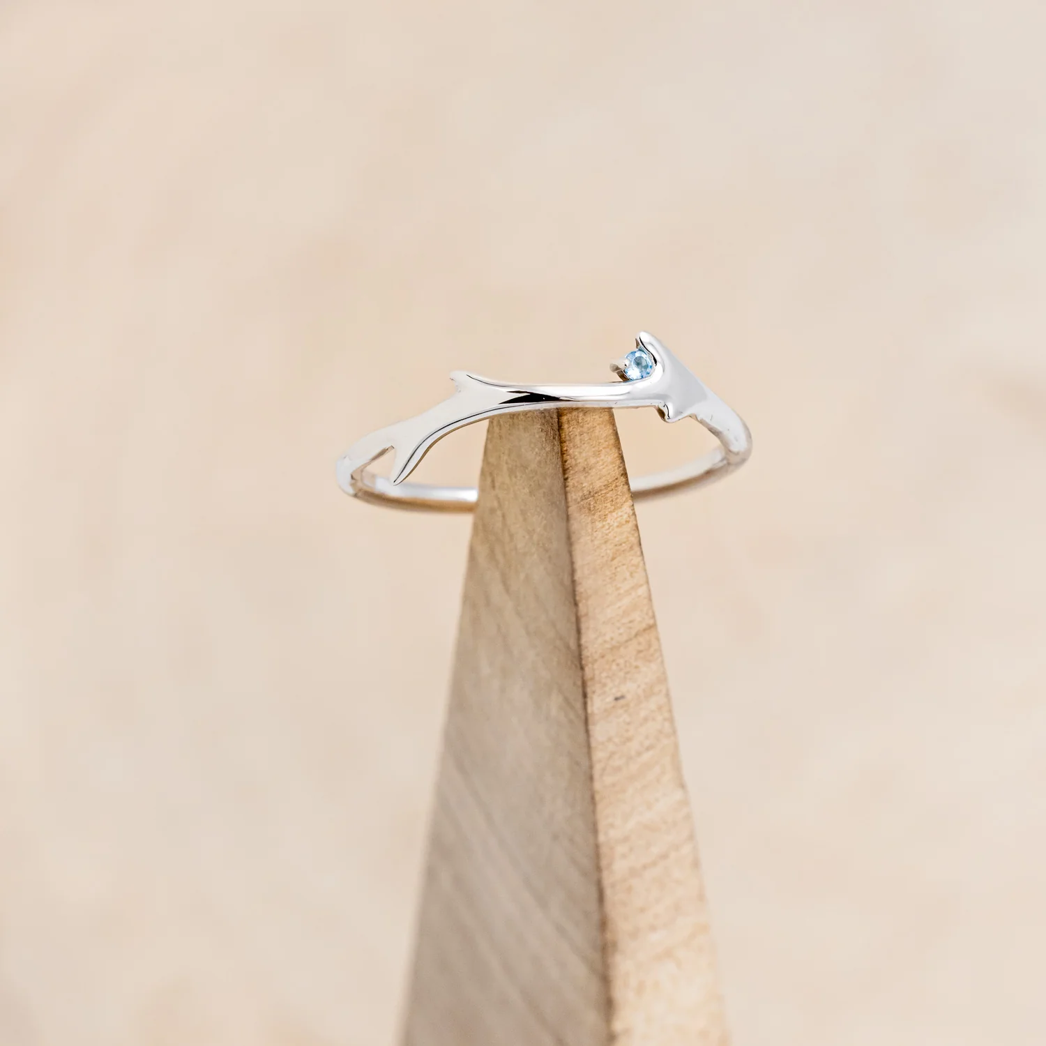 "ARTEMIS" STACKER - ANTLER-STYLE STACKING BAND WITH A BIRTHSTONE ACCENT - Image 34