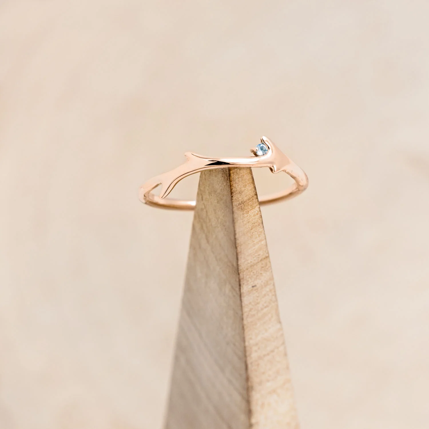 "ARTEMIS" STACKER - ANTLER-STYLE STACKING BAND WITH A BIRTHSTONE ACCENT - Image 36