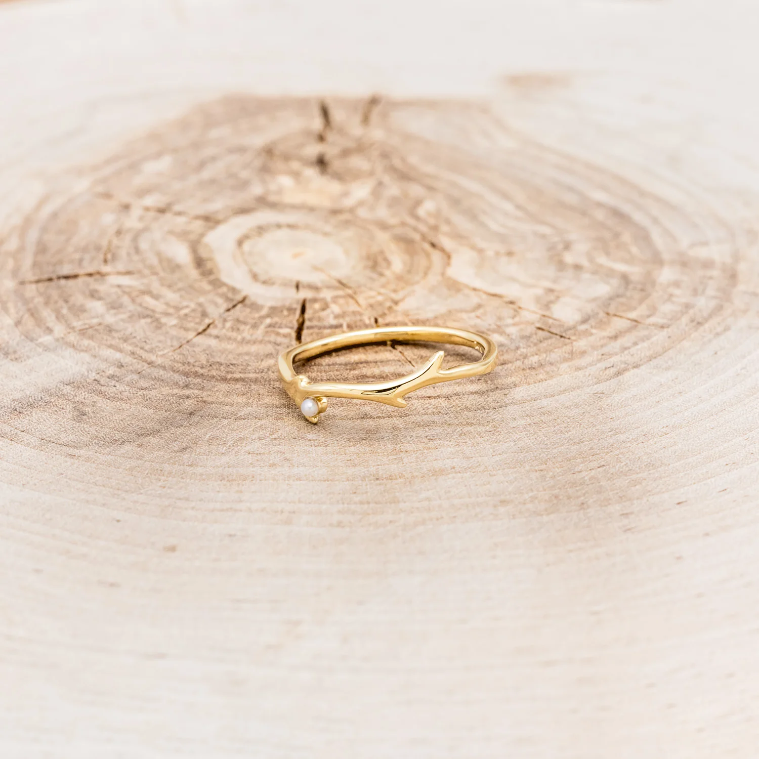 "ARTEMIS" STACKER - ANTLER-STYLE STACKING BAND WITH A BIRTHSTONE ACCENT - Image 39