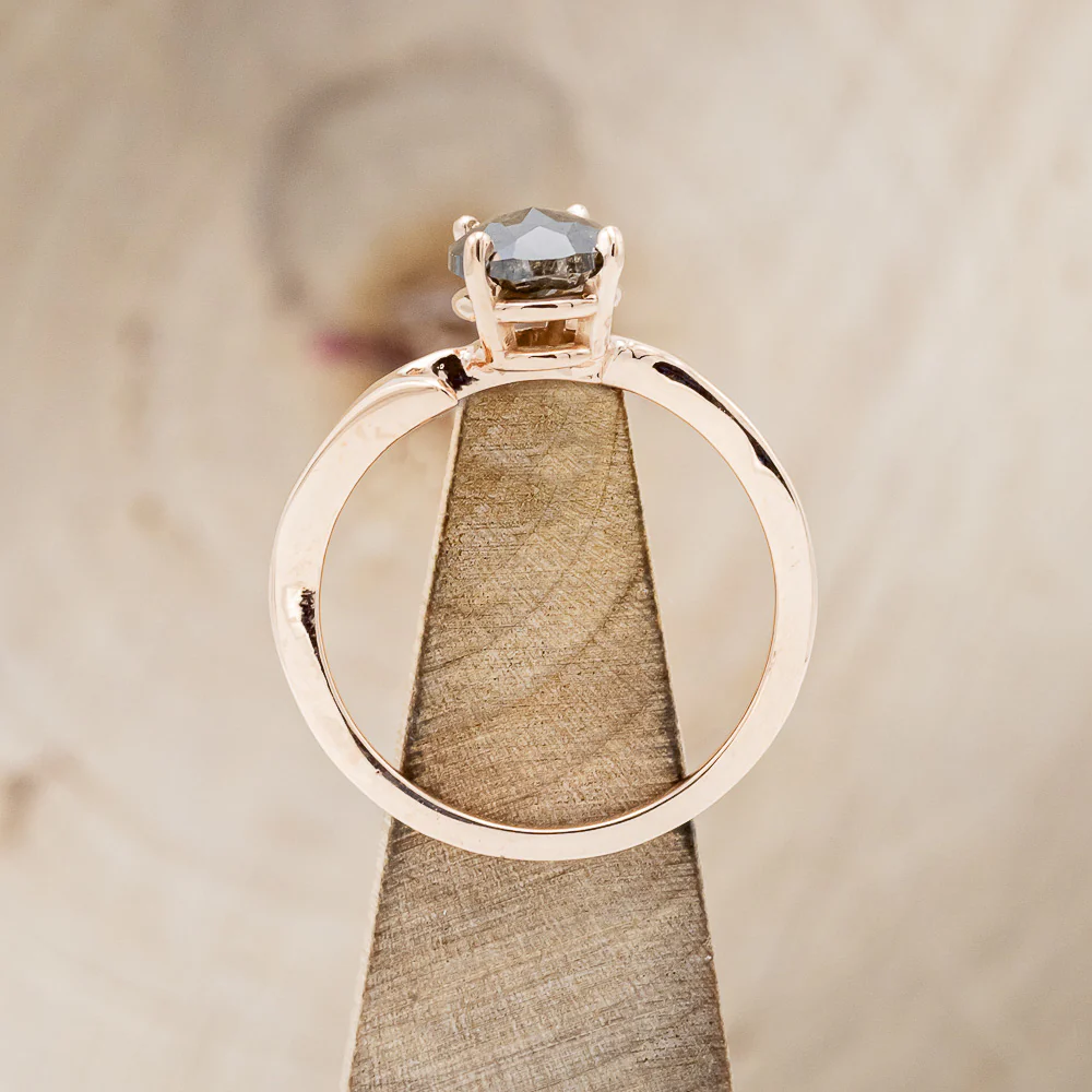 "ARTEMIS" - ENGAGEMENT RING WITH ANTLER-STYLE STACKING BAND - MOUNTING ONLY - SELECT YOUR OWN STONE - Image 14
