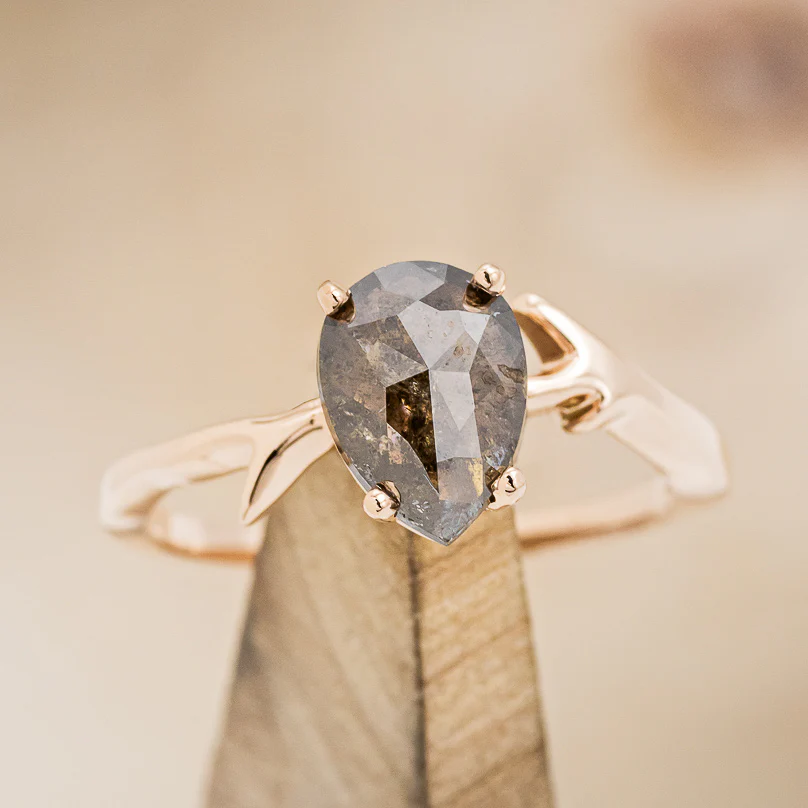 "ARTEMIS" - ENGAGEMENT RING WITH ANTLER-STYLE STACKING BAND - MOUNTING ONLY - SELECT YOUR OWN STONE - Image 15