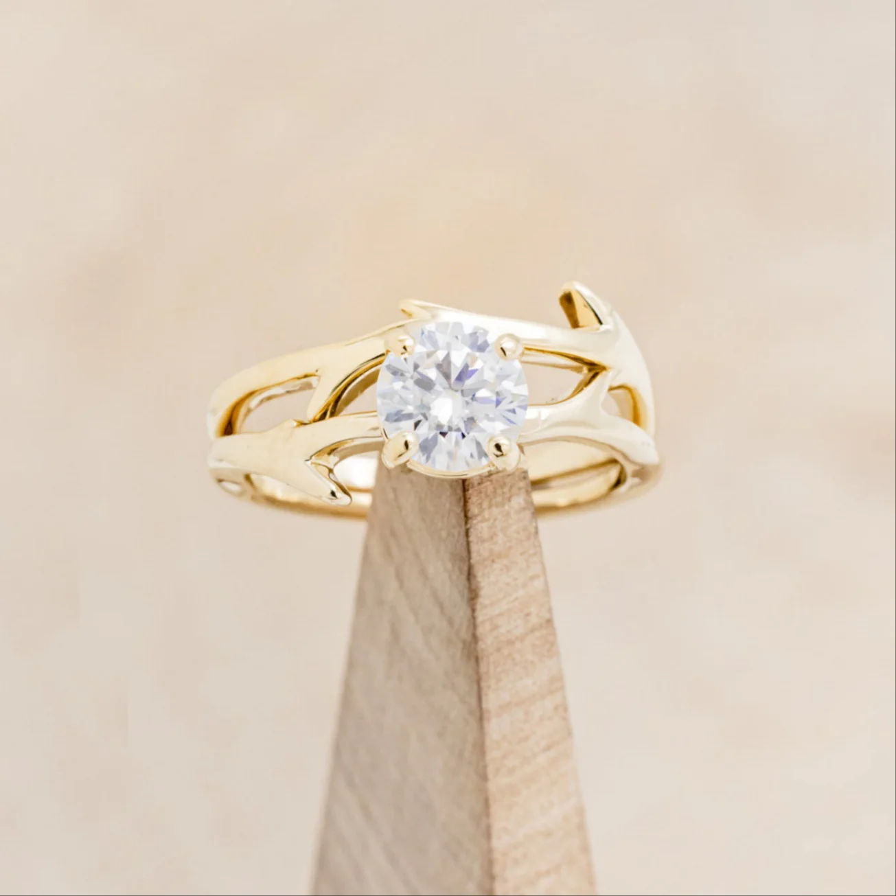 "ARTEMIS" - ENGAGEMENT RING WITH ANTLER-STYLE STACKING BAND - MOUNTING ONLY - SELECT YOUR OWN STONE - Image 16