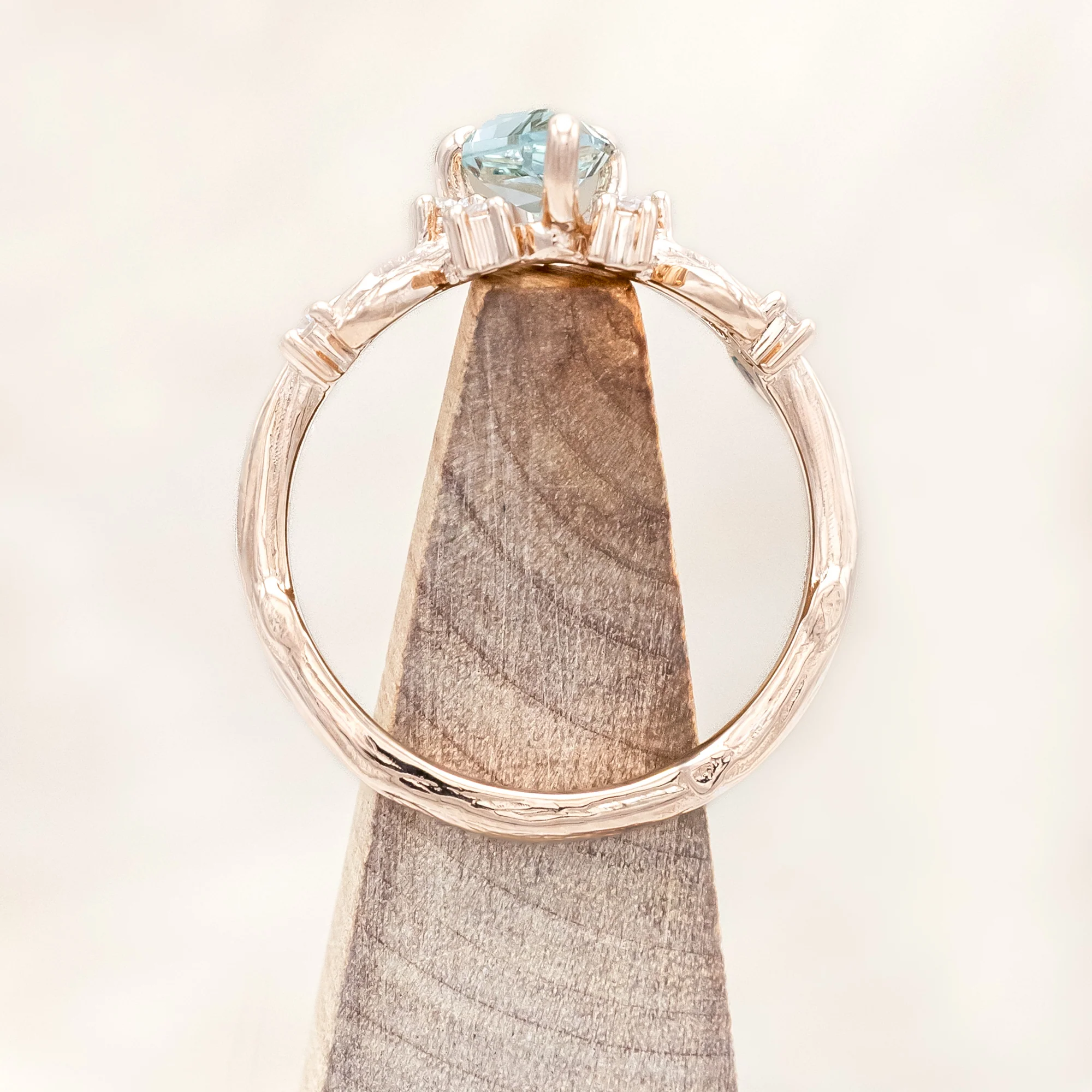 "ARTEMISIA" - KITE CUT LAB-GROWN GREEN SAPPHIRE ENGAGEMENT RING WITH DIAMOND ACCENTS - Image 8