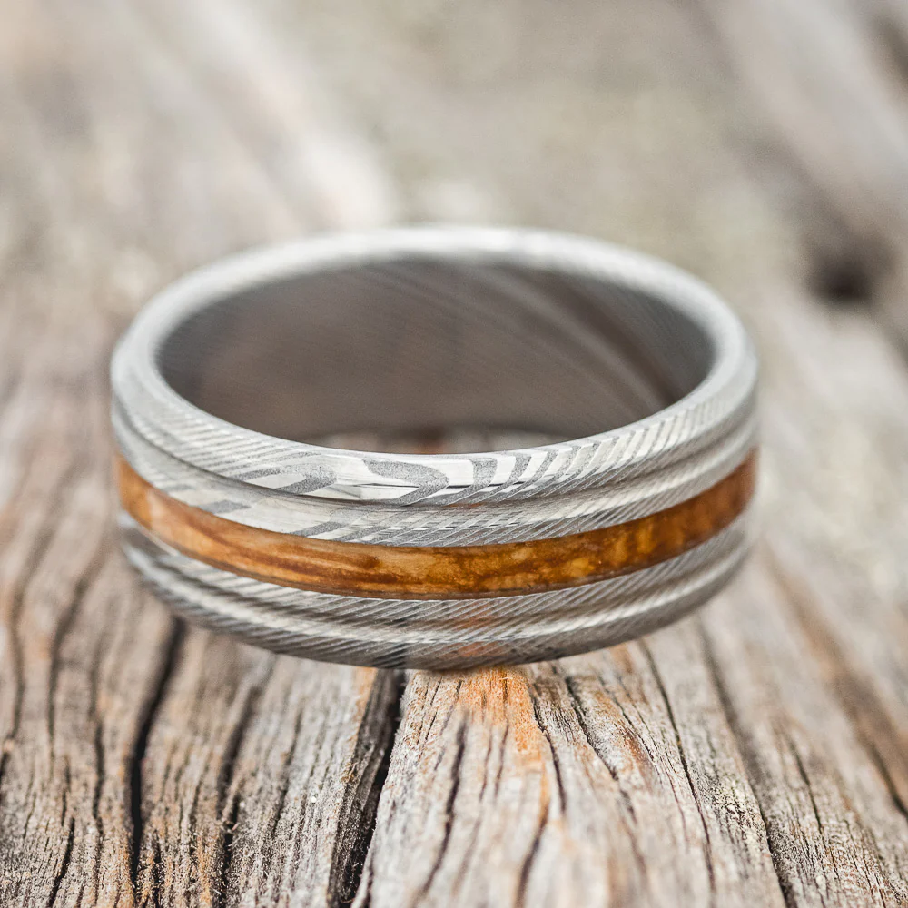 "AUSTIN" - WHISKEY BARREL OAK WEDDING RING - Image 10