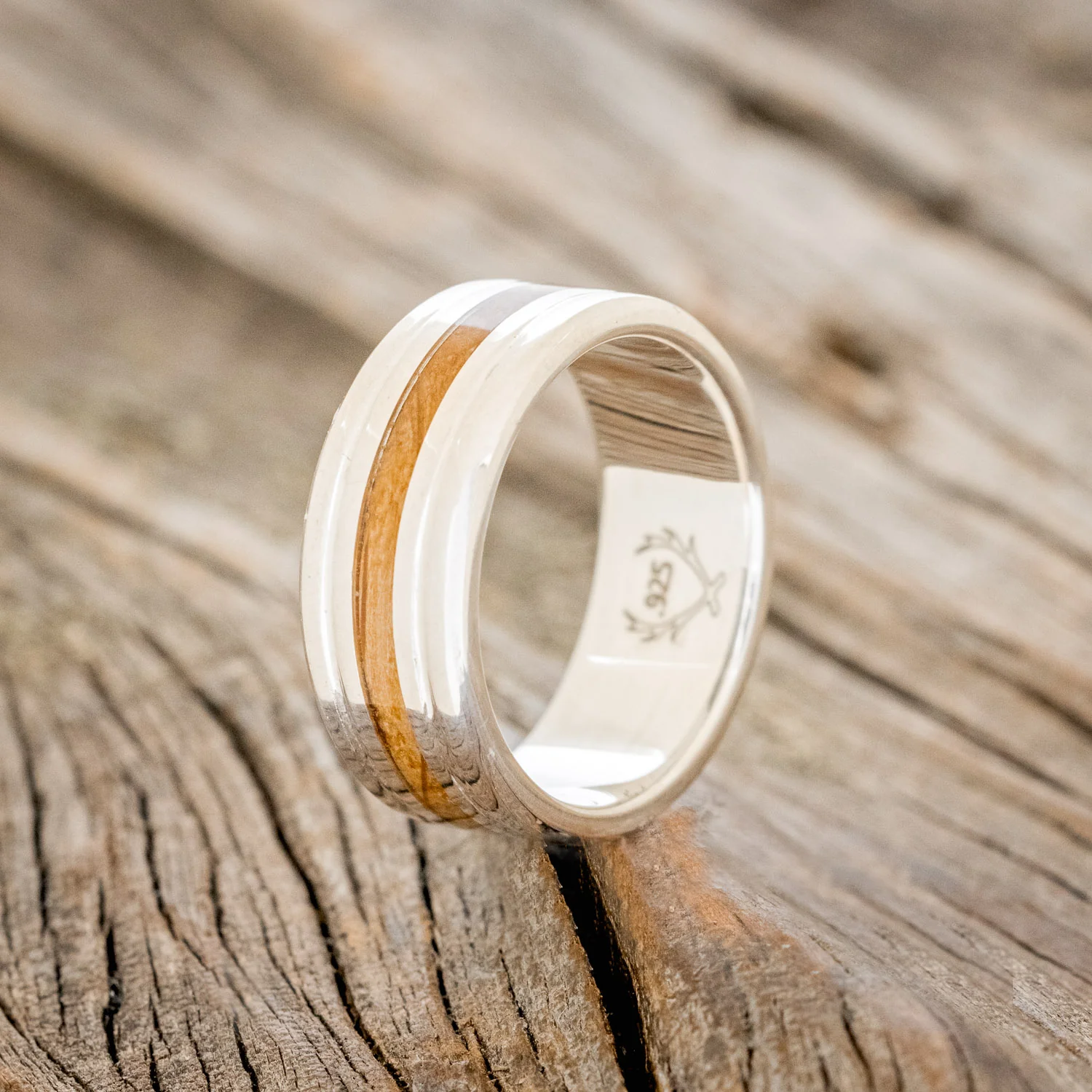 "AUSTIN" - WHISKEY BARREL OAK WEDDING RING - Image 11