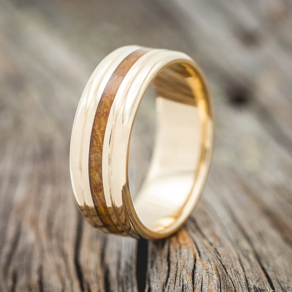 "AUSTIN" - WHISKEY BARREL OAK WEDDING RING - Image 14
