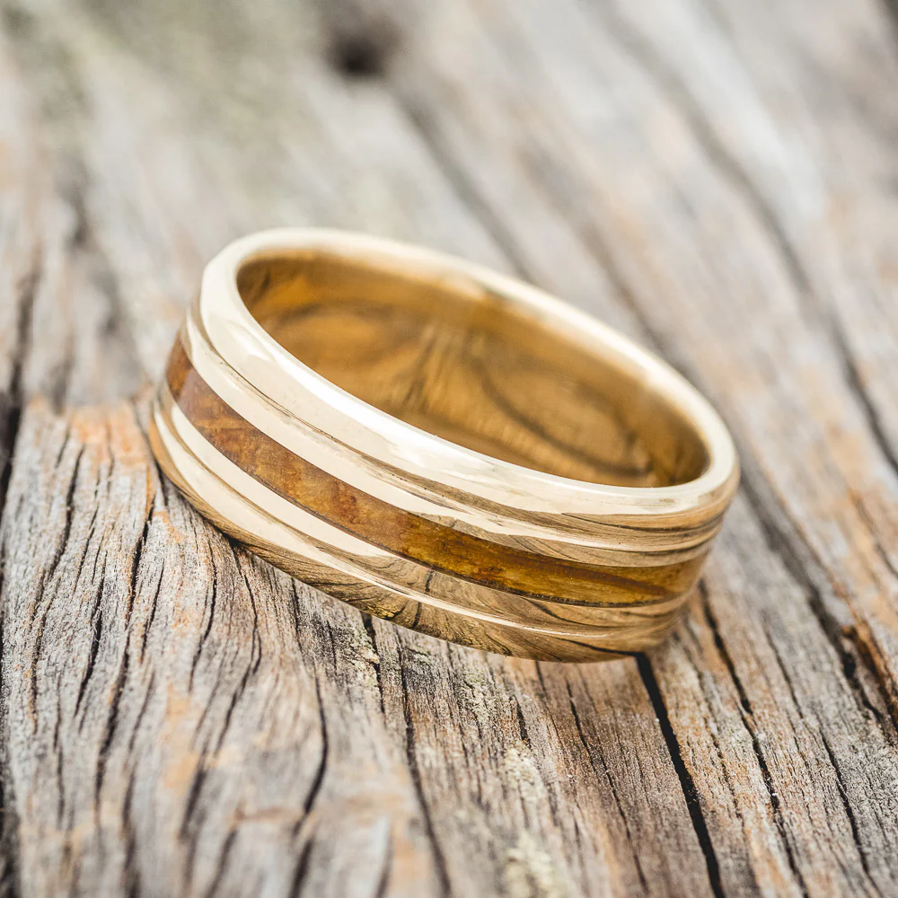 "AUSTIN" - WHISKEY BARREL OAK WEDDING RING - Image 15