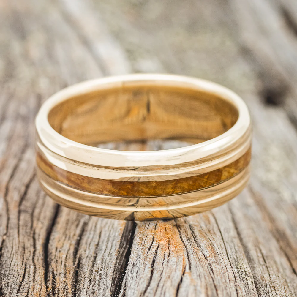 "AUSTIN" - WHISKEY BARREL OAK WEDDING RING - Image 16