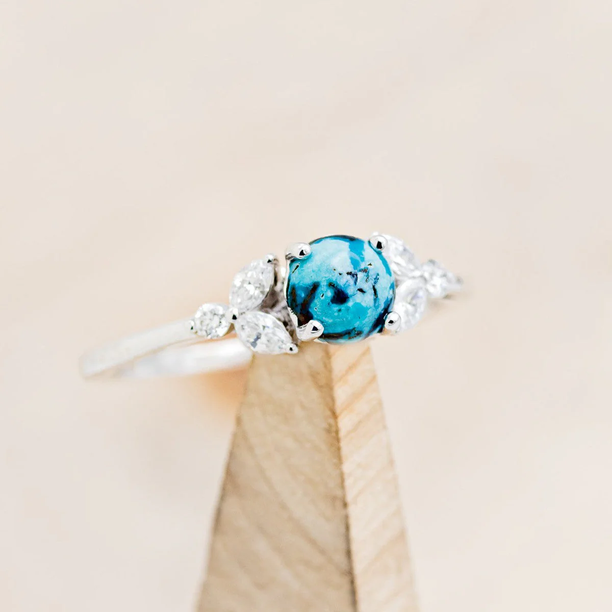 "BLOSSOM" - ROUND CUT ENGAGEMENT RING WITH DIAMOND ACCENTS - Image 12