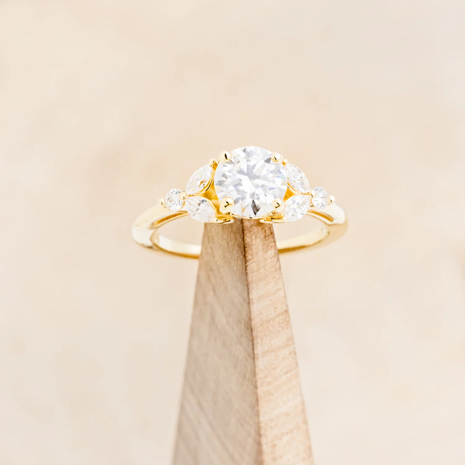 "BLOSSOM" - ROUND CUT ENGAGEMENT RING WITH DIAMOND ACCENTS - Image 14