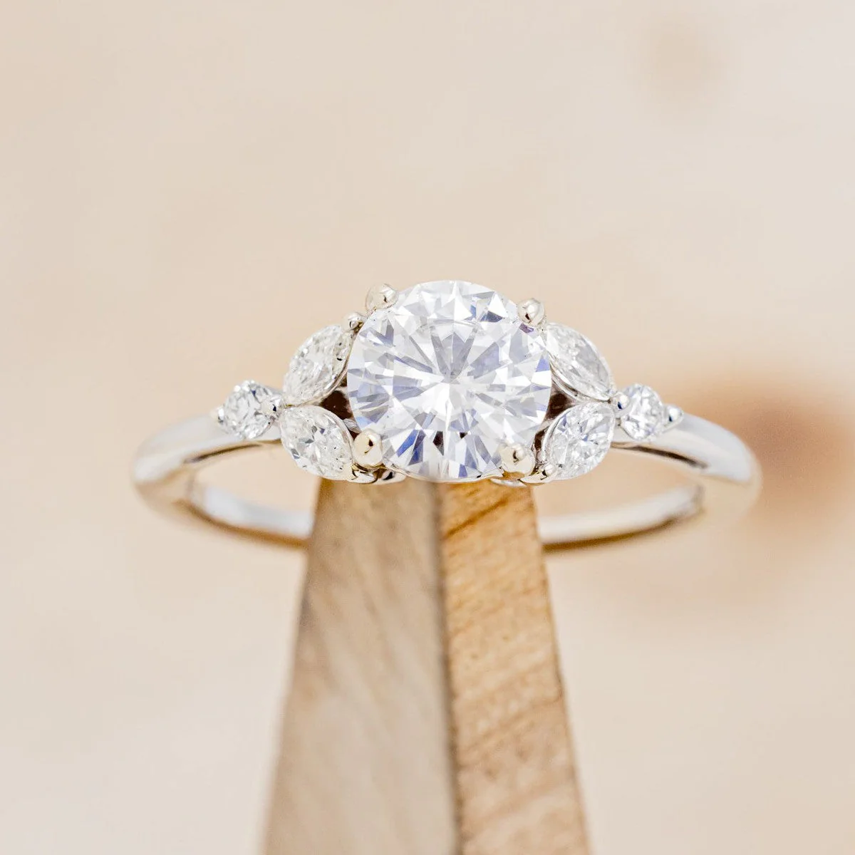 "BLOSSOM" - ROUND CUT ENGAGEMENT RING WITH DIAMOND ACCENTS - Image 15