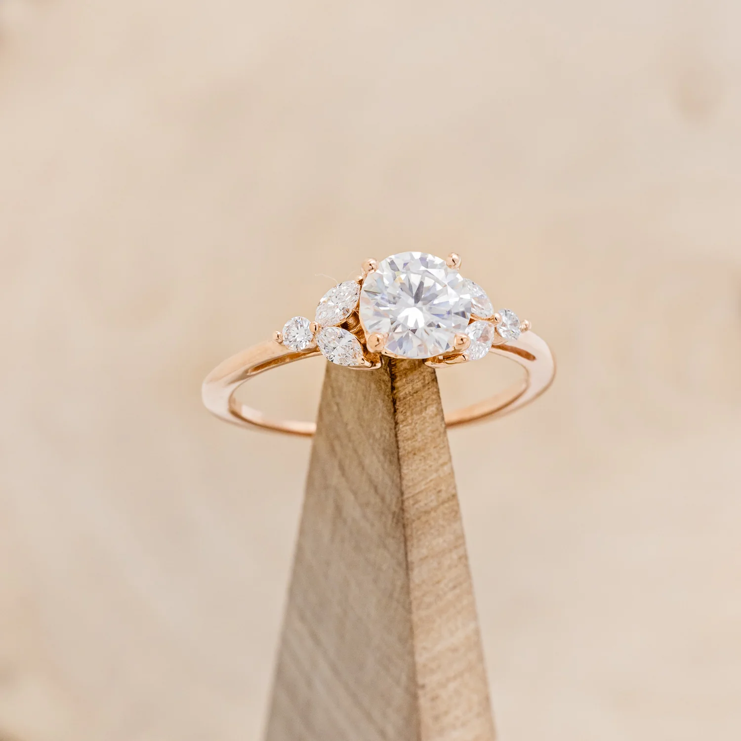 "BLOSSOM" - ROUND CUT ENGAGEMENT RING WITH DIAMOND ACCENTS - Image 16