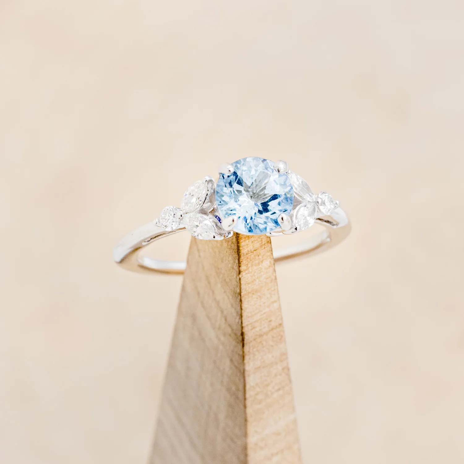 "BLOSSOM" - ROUND CUT ENGAGEMENT RING WITH DIAMOND ACCENTS - Image 21