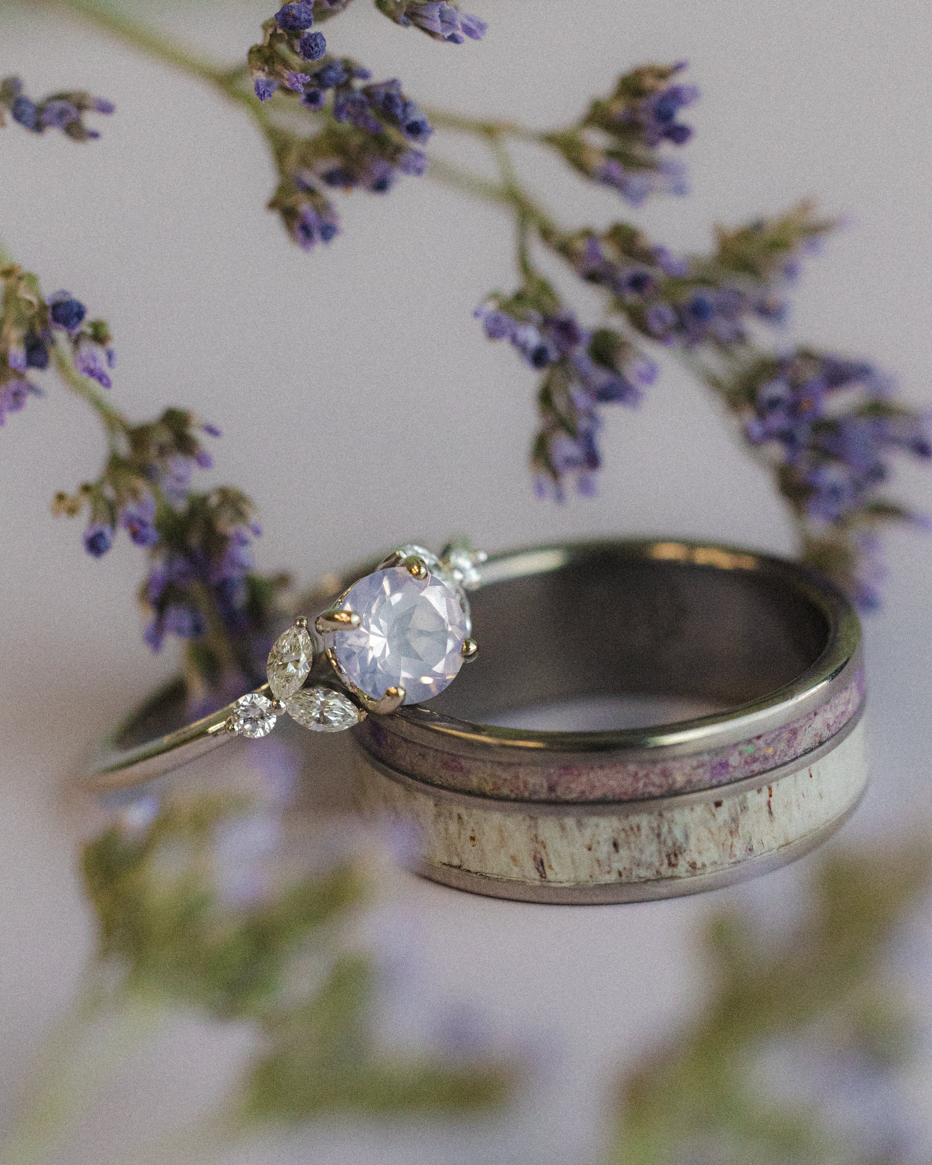 "BLOSSOM" - ROUND CUT ENGAGEMENT RING WITH DIAMOND ACCENTS - Image 35