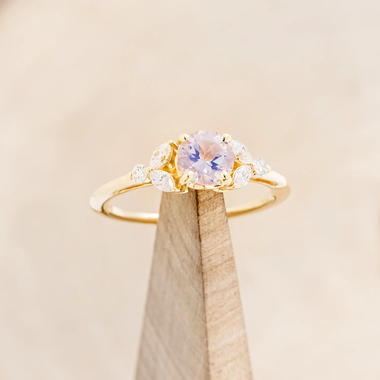 "BLOSSOM" - ROUND CUT ENGAGEMENT RING WITH DIAMOND ACCENTS - Image 8