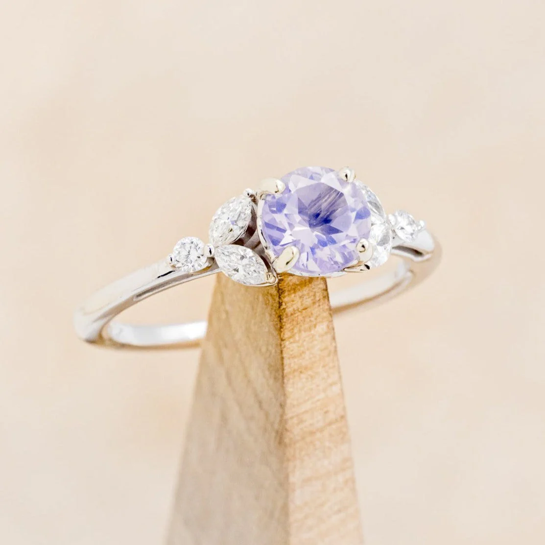 "BLOSSOM" - ROUND CUT ENGAGEMENT RING WITH DIAMOND ACCENTS - Image 9