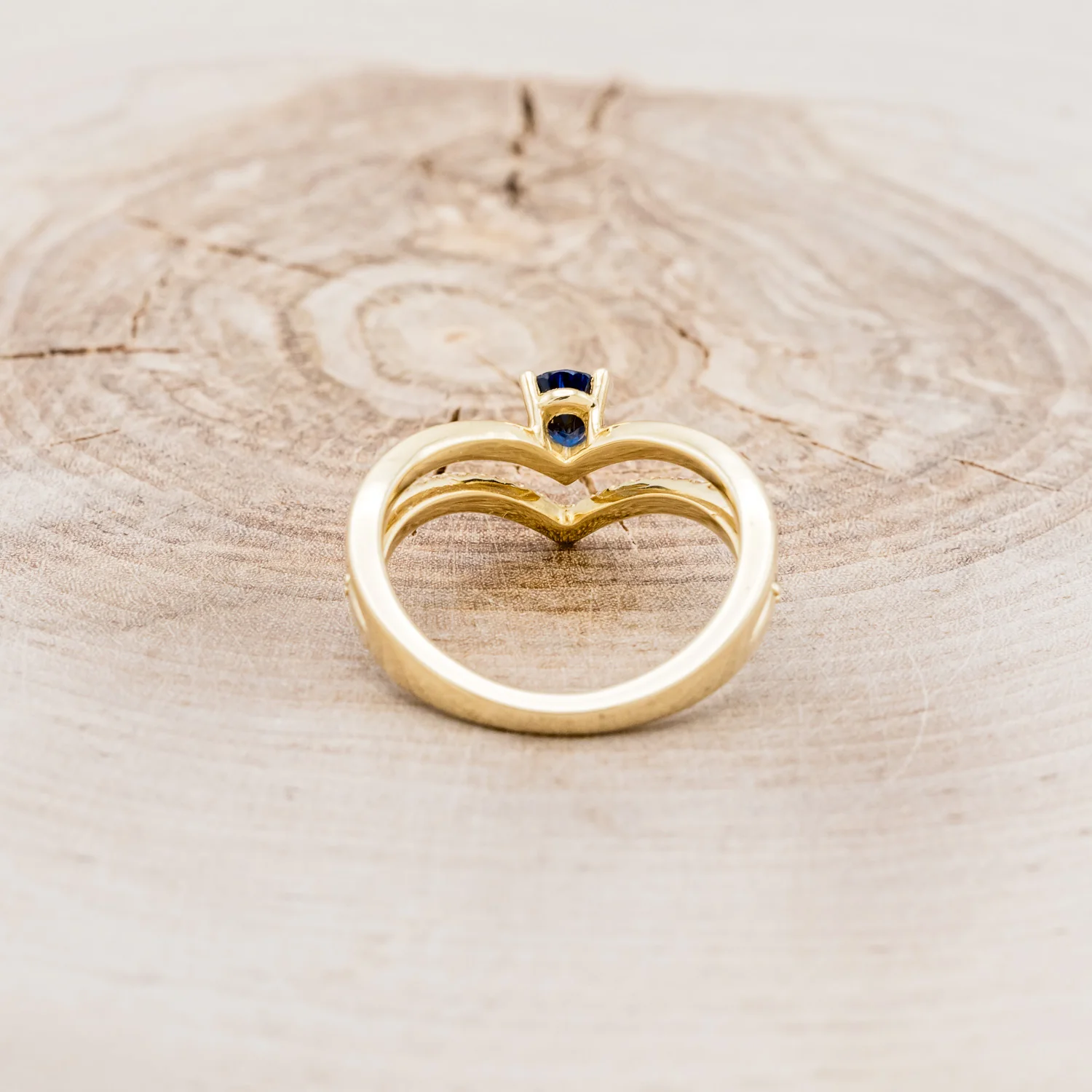 "CICELY" - PEAR CUT LAB-GROWN BLUE SAPPHIRE ENGAGEMENT RING WITH DIAMOND ACCENTS - Image 11