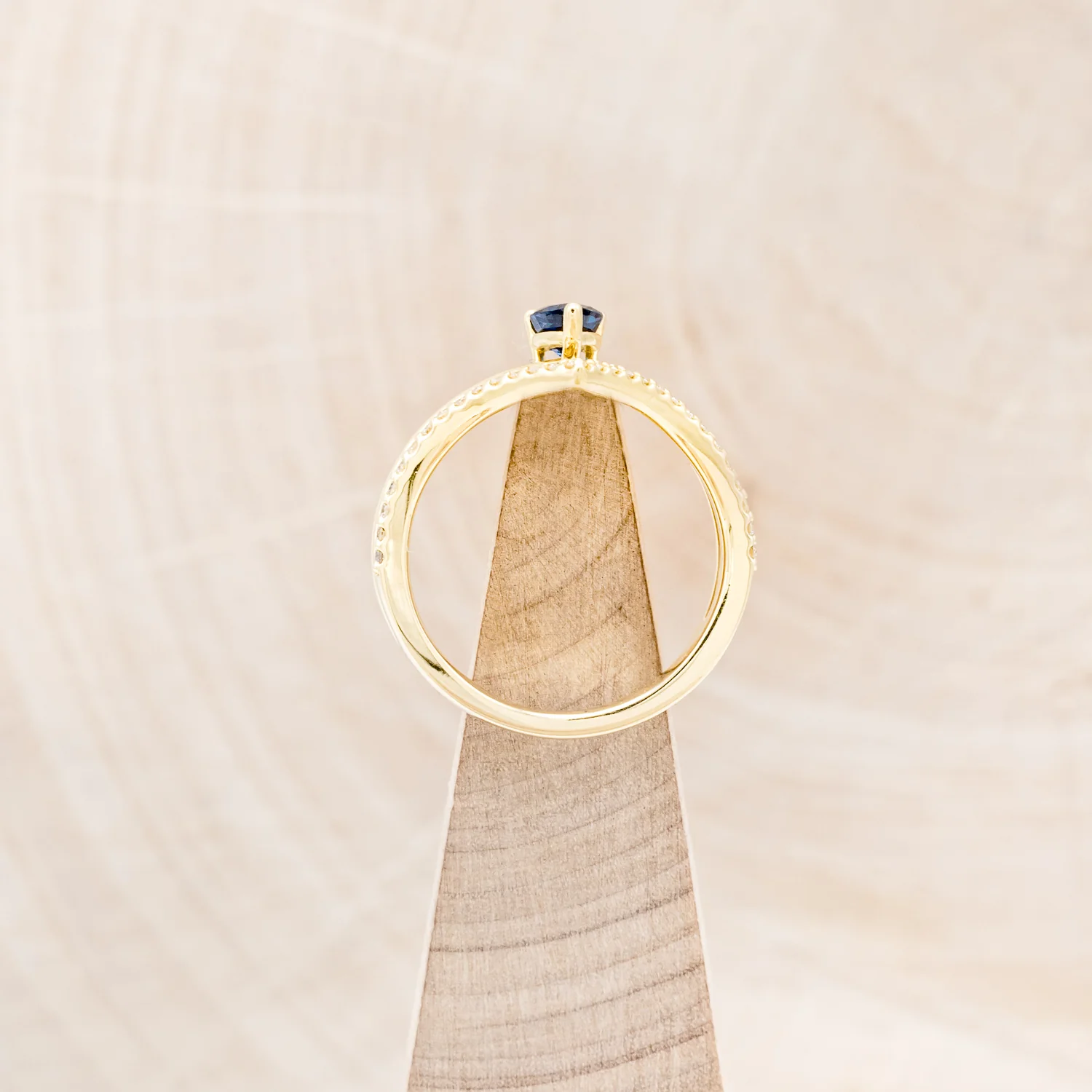 "CICELY" - PEAR CUT LAB-GROWN BLUE SAPPHIRE ENGAGEMENT RING WITH DIAMOND ACCENTS - Image 12