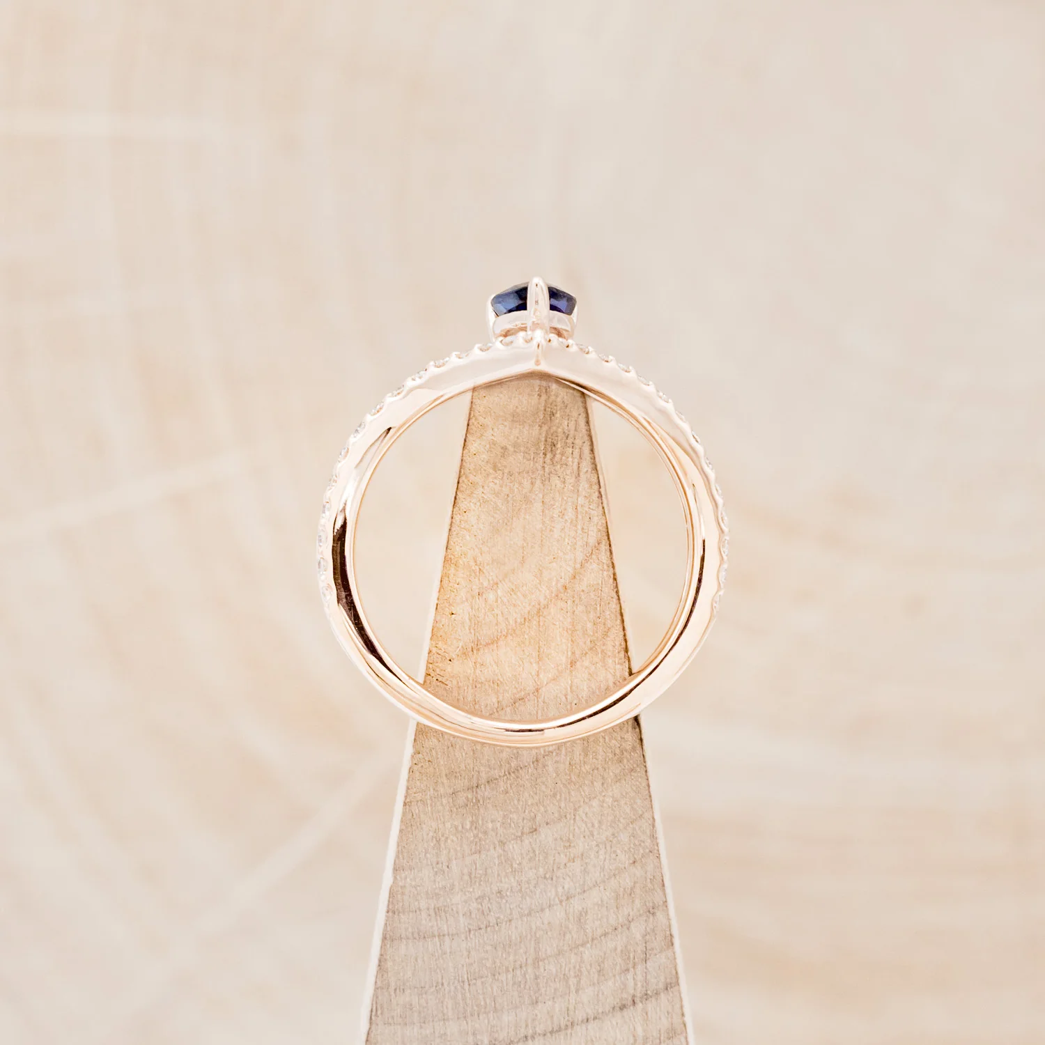 "CICELY" - PEAR CUT LAB-GROWN BLUE SAPPHIRE ENGAGEMENT RING WITH DIAMOND ACCENTS - Image 6