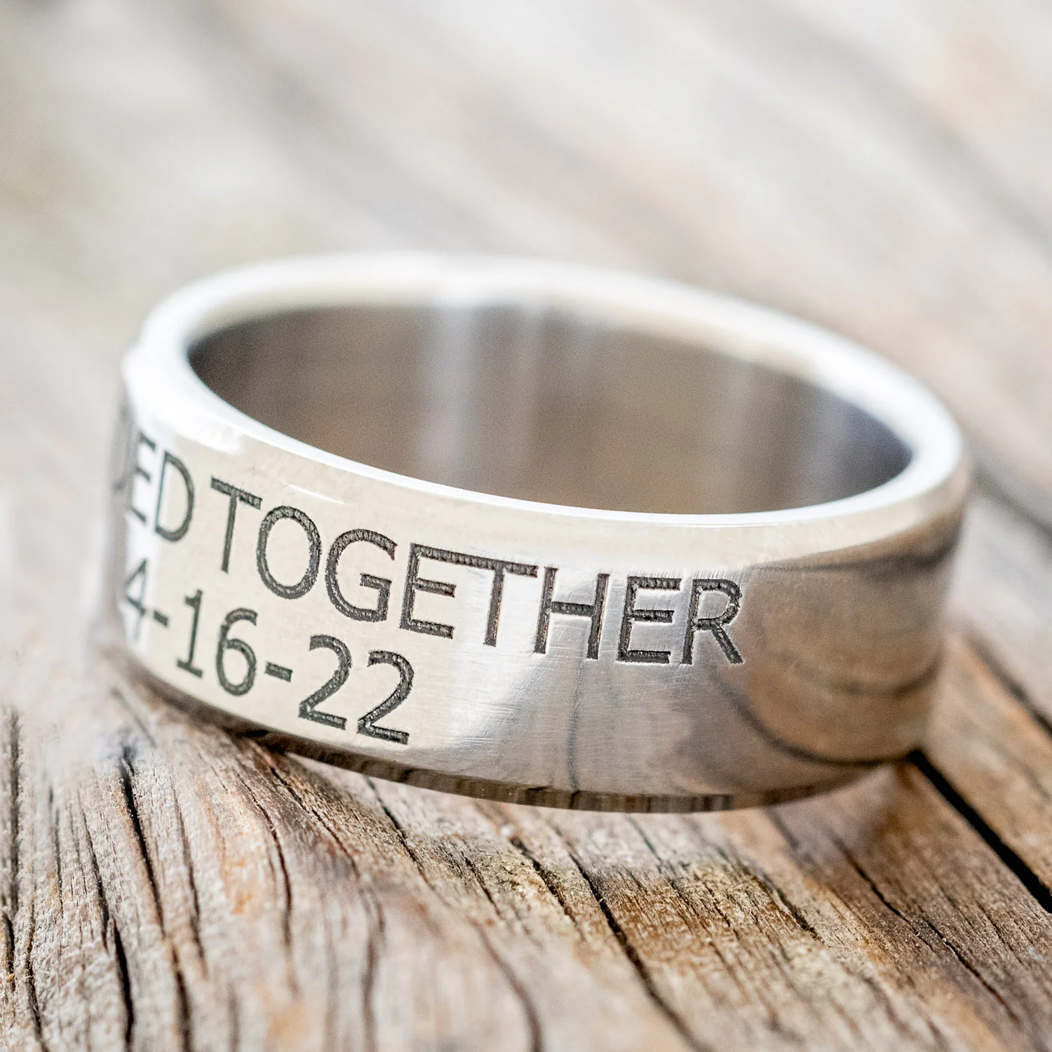 CUSTOM ENGRAVED "DUCK BAND" WEDDING RING - Image 3