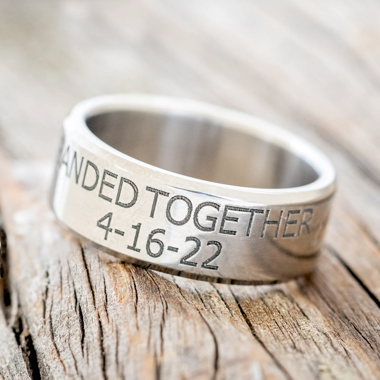 CUSTOM ENGRAVED "DUCK BAND" WEDDING RING - Image 4