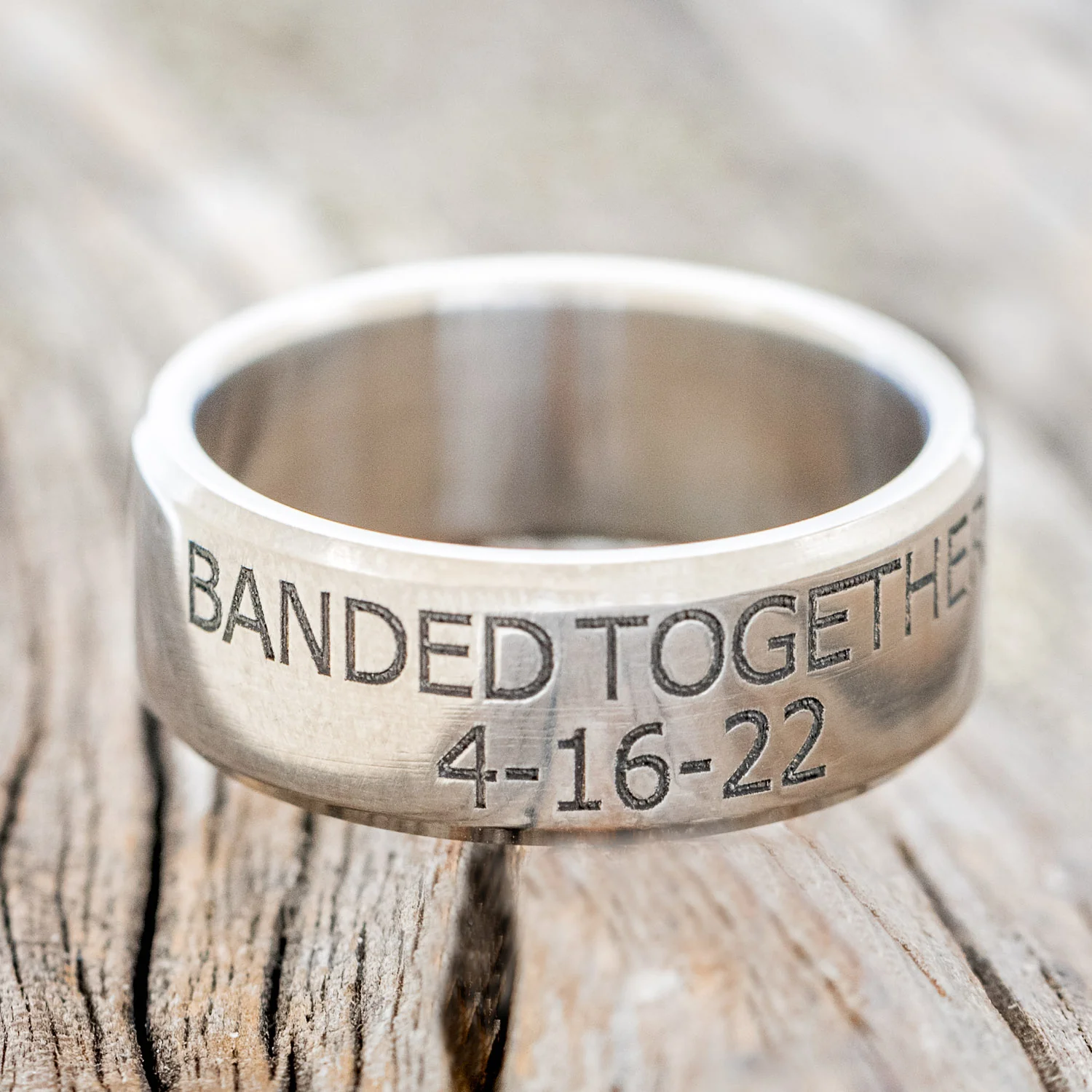 CUSTOM ENGRAVED "DUCK BAND" WEDDING RING - Image 5