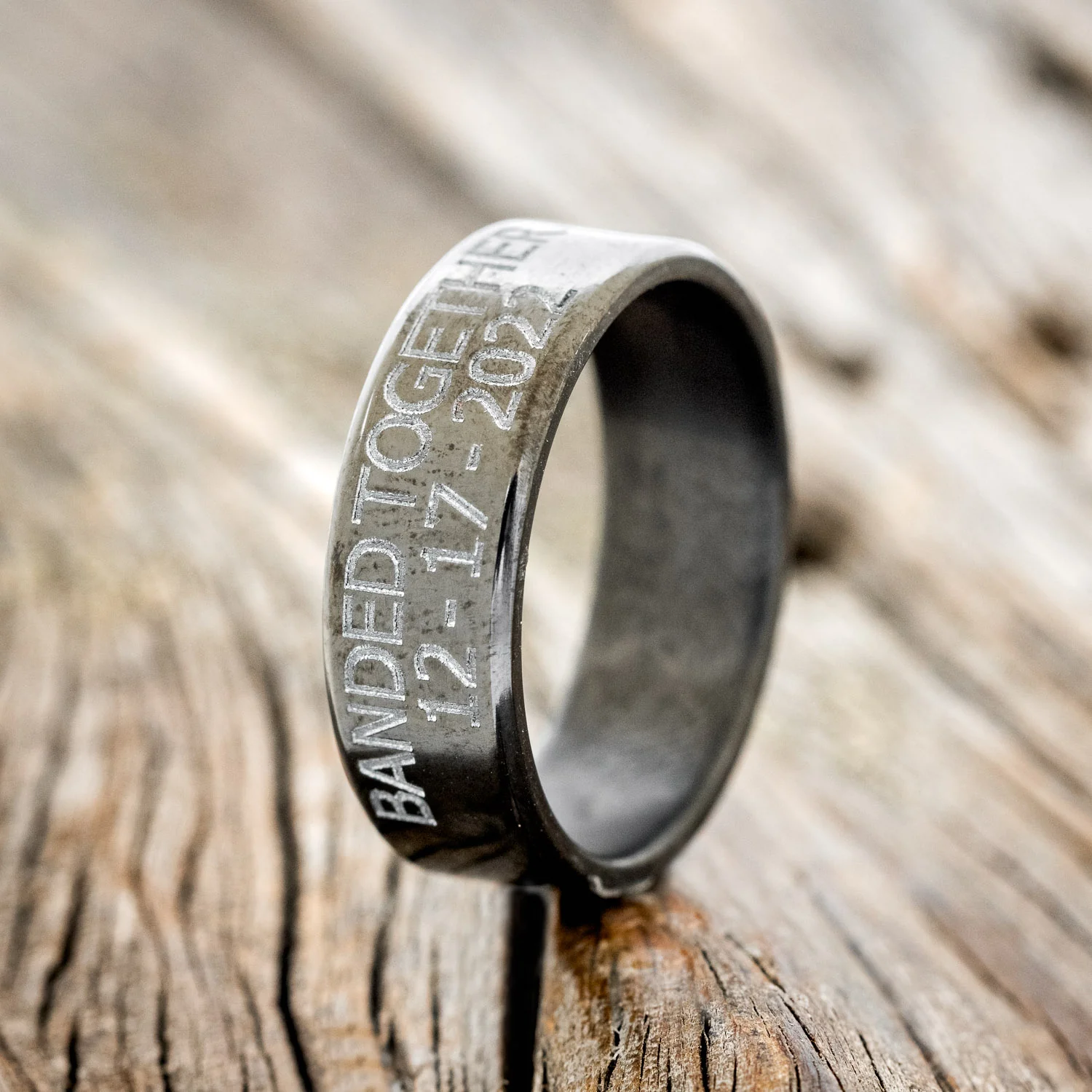 CUSTOM ENGRAVED "DUCK BAND" WEDDING RING - Image 6