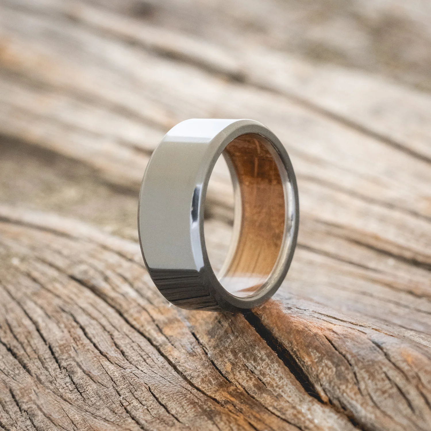 WHISKEY BARREL LINED WEDDING BAND - Image 14