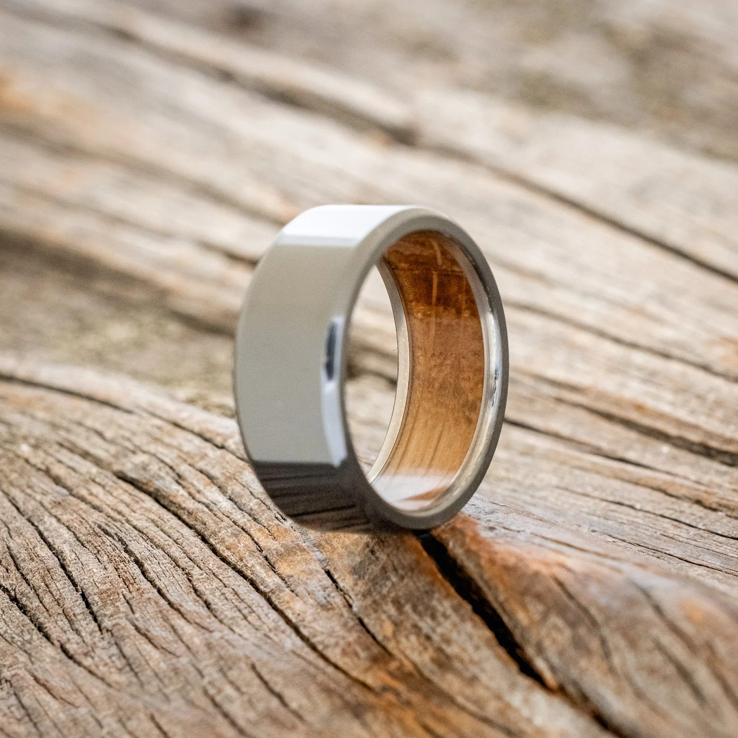 WHISKEY BARREL LINED WEDDING BAND - Image 17