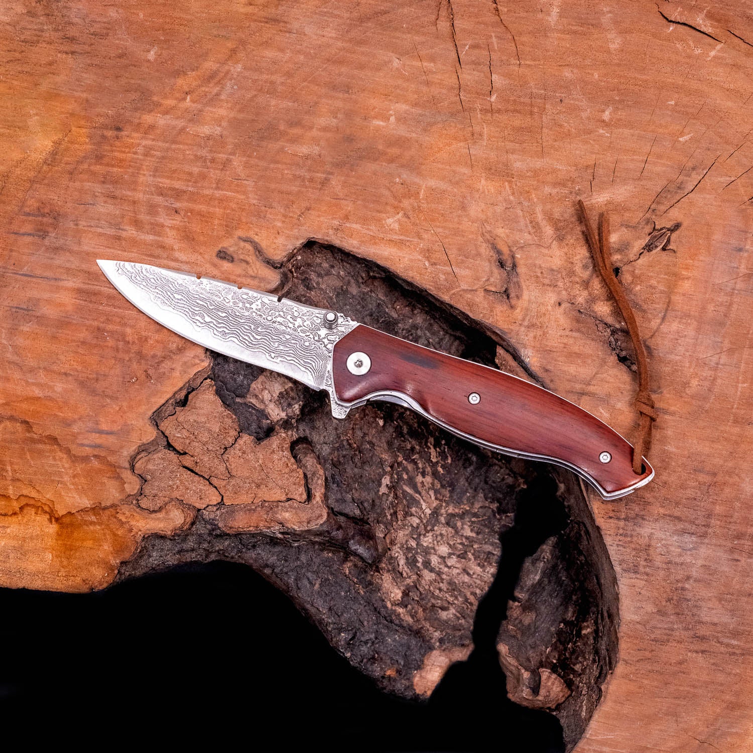 CUSTOM SANDALWOOD & DAMASCUS STEEL KNIFE - Image 4
