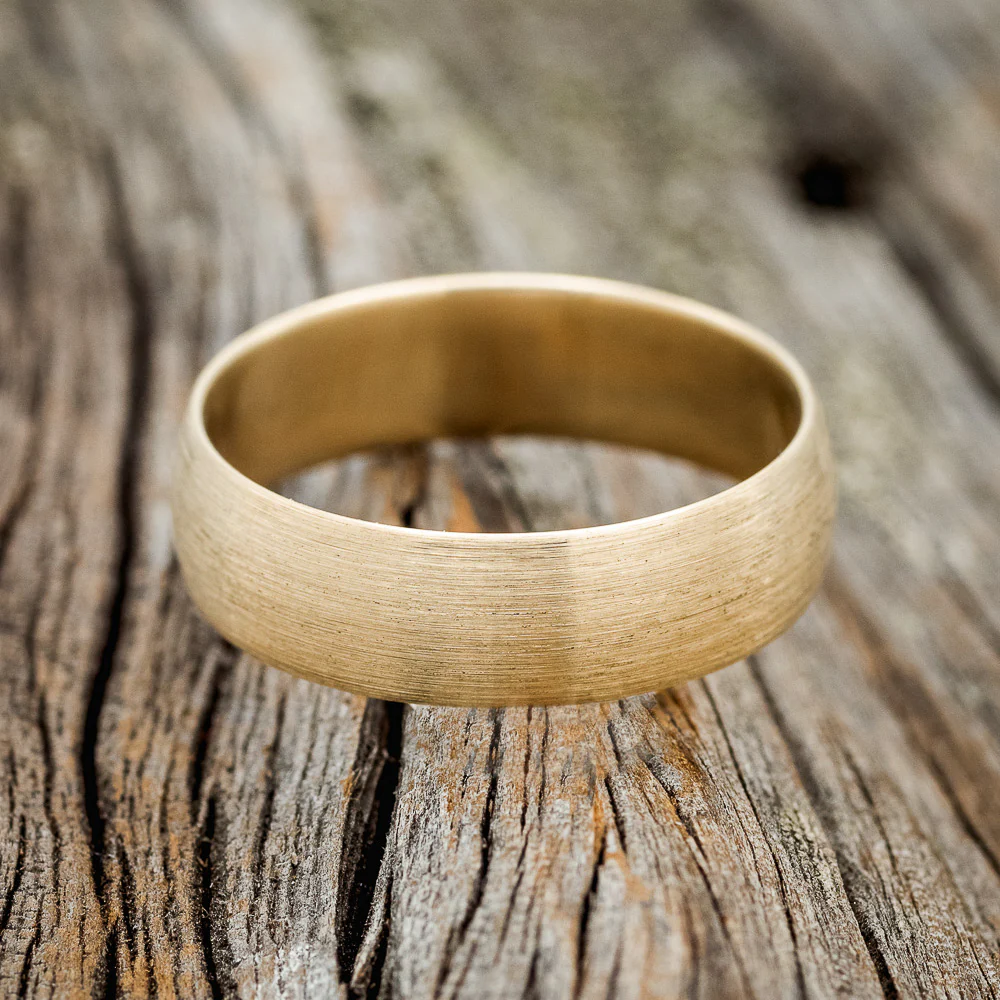 DOMED SOLID METAL WEDDING BAND WITH A BRUSHED FINISH - Image 6