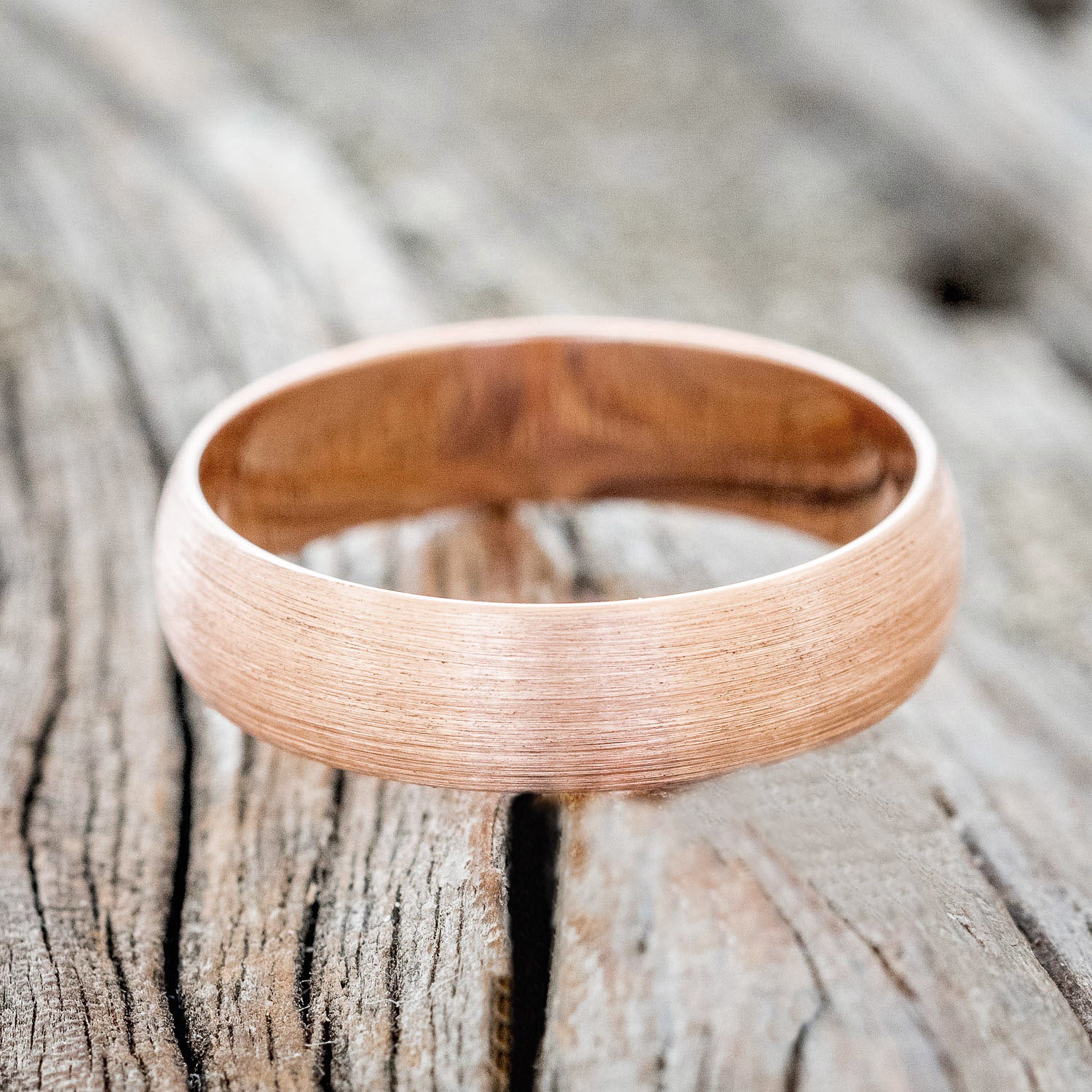 DOMED SOLID METAL WEDDING BAND WITH A BRUSHED FINISH - Image 9