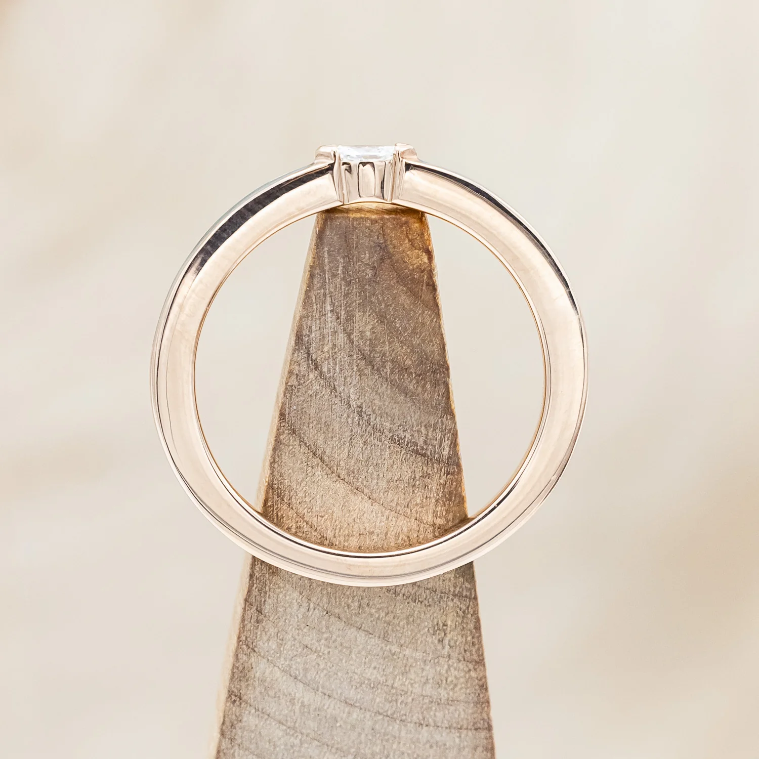 "ELBA" - MARQUISE CUT MOISSANITE ENGAGEMENT RING WITH TURQUOISE INLAYS - Image 6