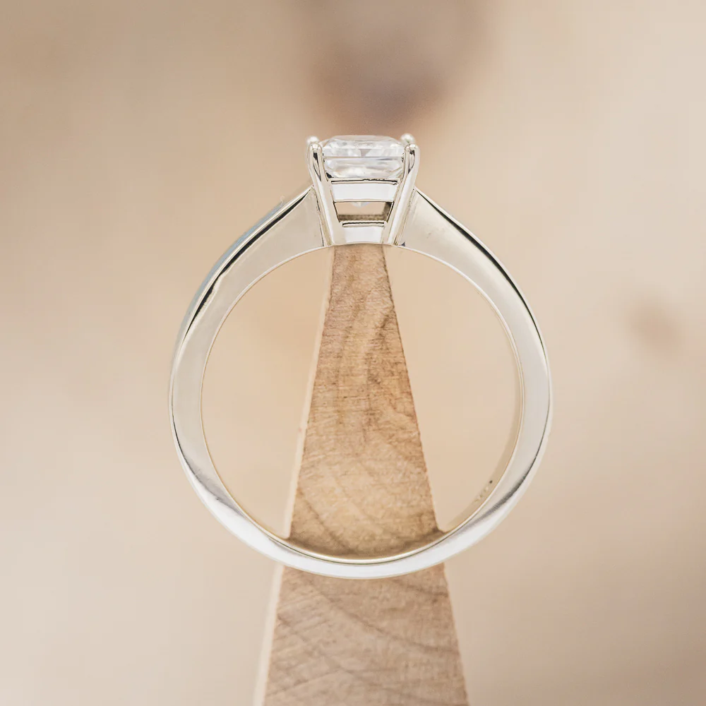 "EOTA" - MOISSANITE ENGAGEMENT RING WITH HAND CRUSHED TURQUOISE INLAYS - Image 8