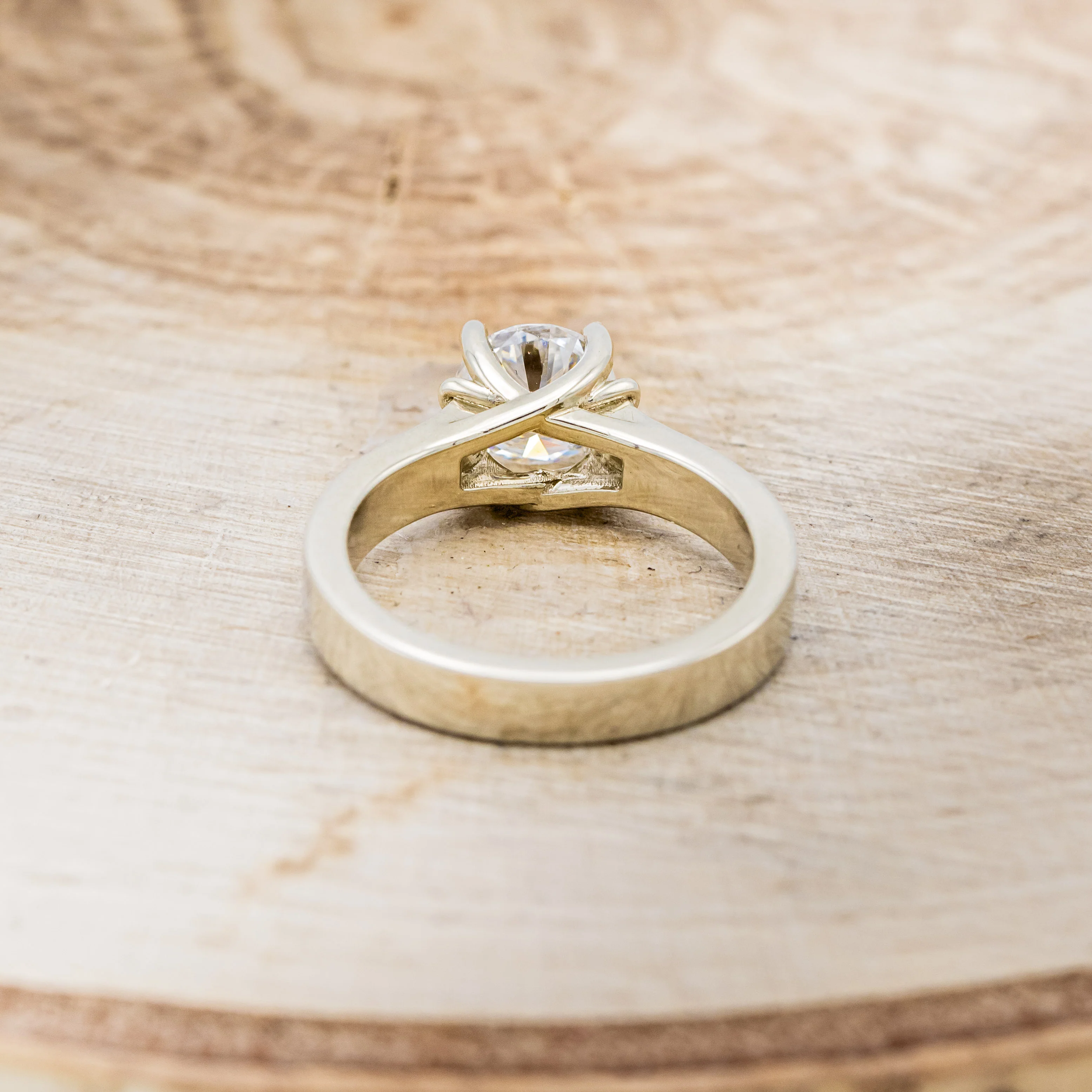 "FAWN" - MOISSANITE ANTLER PRONGED ENGAGEMENT RING WITH ANTLER & TURQUOISE INLAYS - Image 11