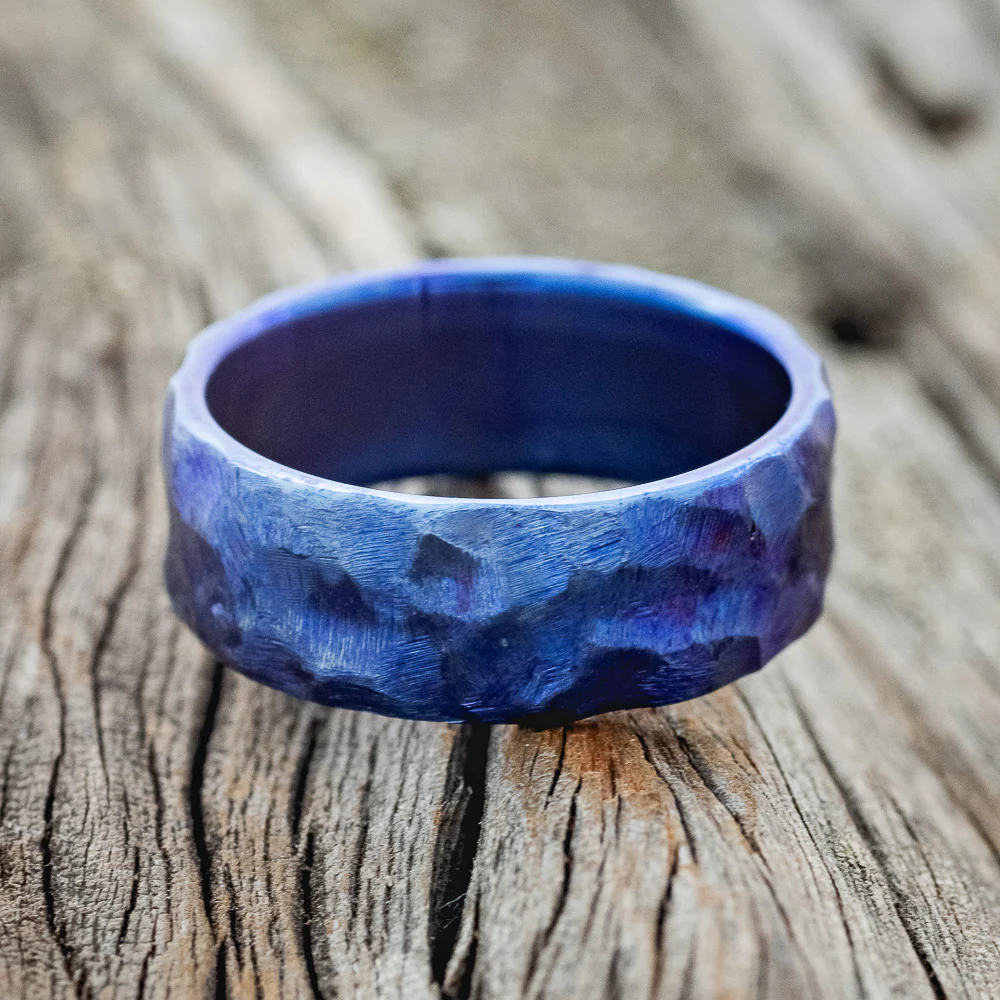 FIRE-TREATED & SEASCAPED TITANIUM RING - Image 3