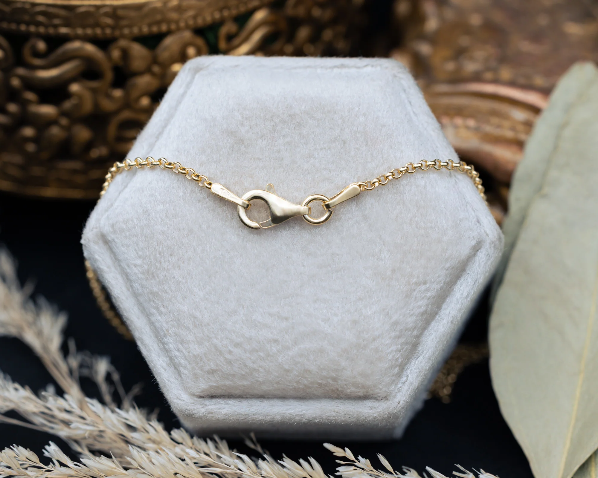 GEO COLLECTION - 18K GOLD VERMEIL PENDANT WITH A HEXAGON CUT MOSS AGATE - BY JORGE REVILLA - Image 6